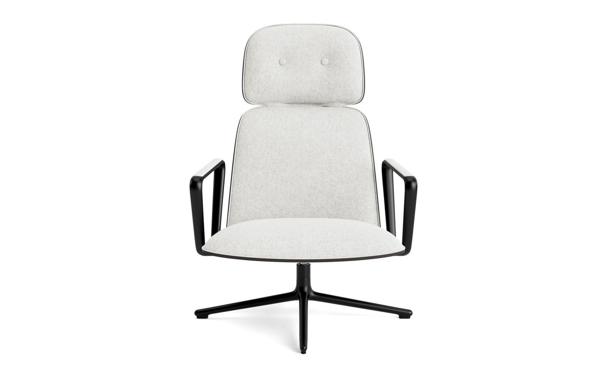Pad Lounge-Sessel hoch mit Drehgestell Schwarz Alu Schwarz/Hallingdal in Hallingdal 110 präsentiert im Onlineshop von KAQTU Design AG. Drehsessel ist von Normann Copenhagen