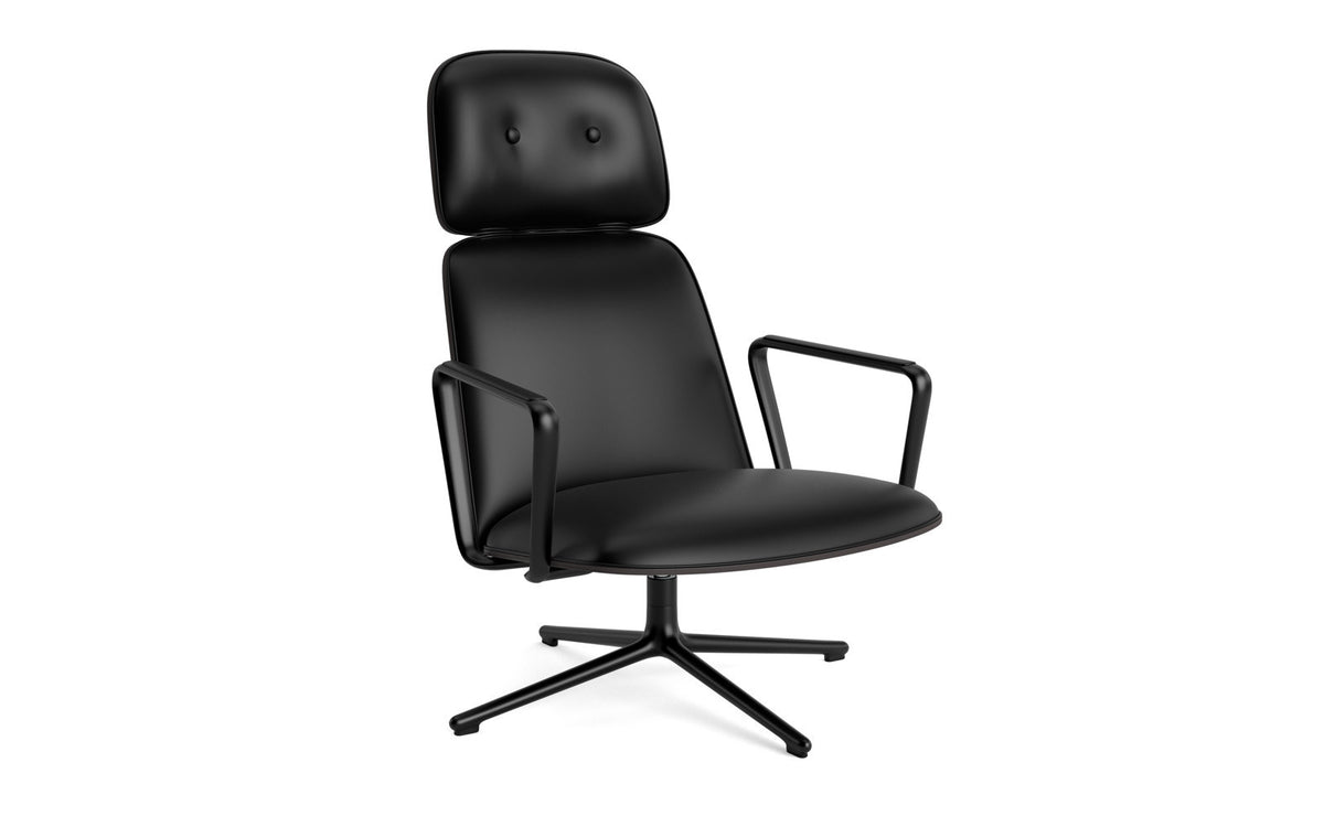 Pad Lounge-Sessel hoch mit Drehgestell Schwarz Alu Schwarz/Ultra in Ultra 41599 präsentiert im Onlineshop von KAQTU Design AG. Drehsessel ist von Normann Copenhagen