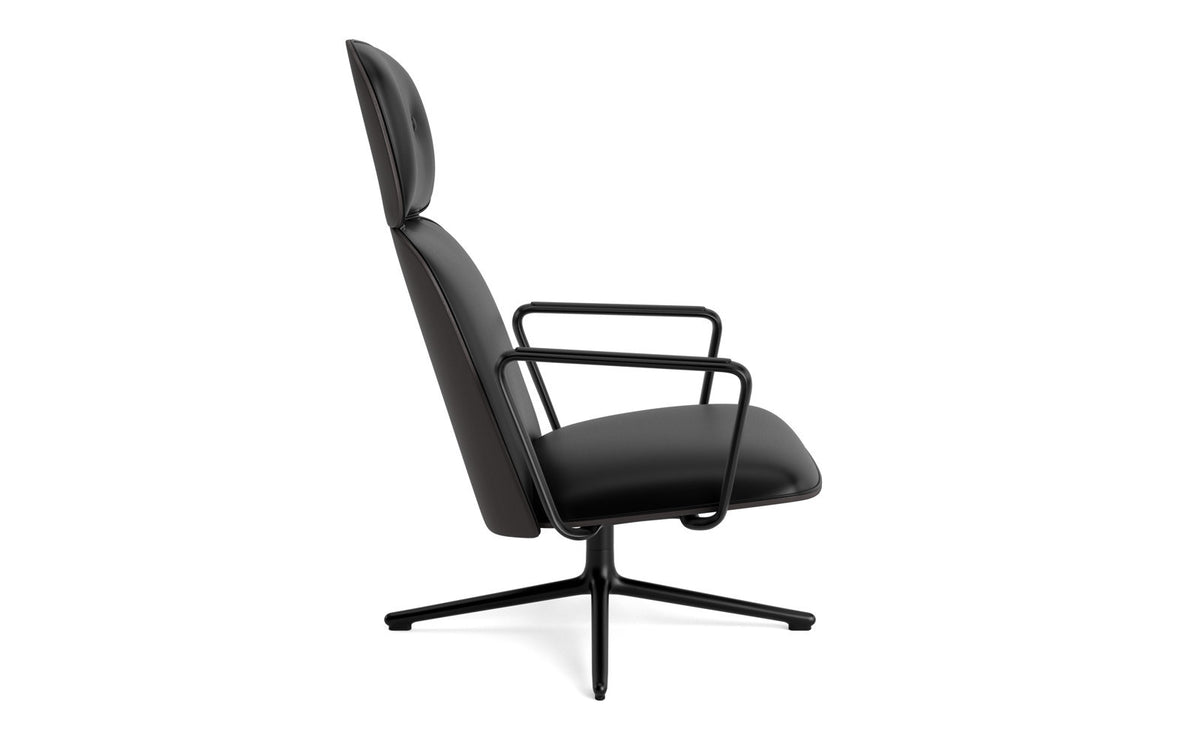 Pad Lounge-Sessel hoch mit Drehgestell Schwarz Alu Schwarz/Ultra in Ultra 41599 präsentiert im Onlineshop von KAQTU Design AG. Drehsessel ist von Normann Copenhagen