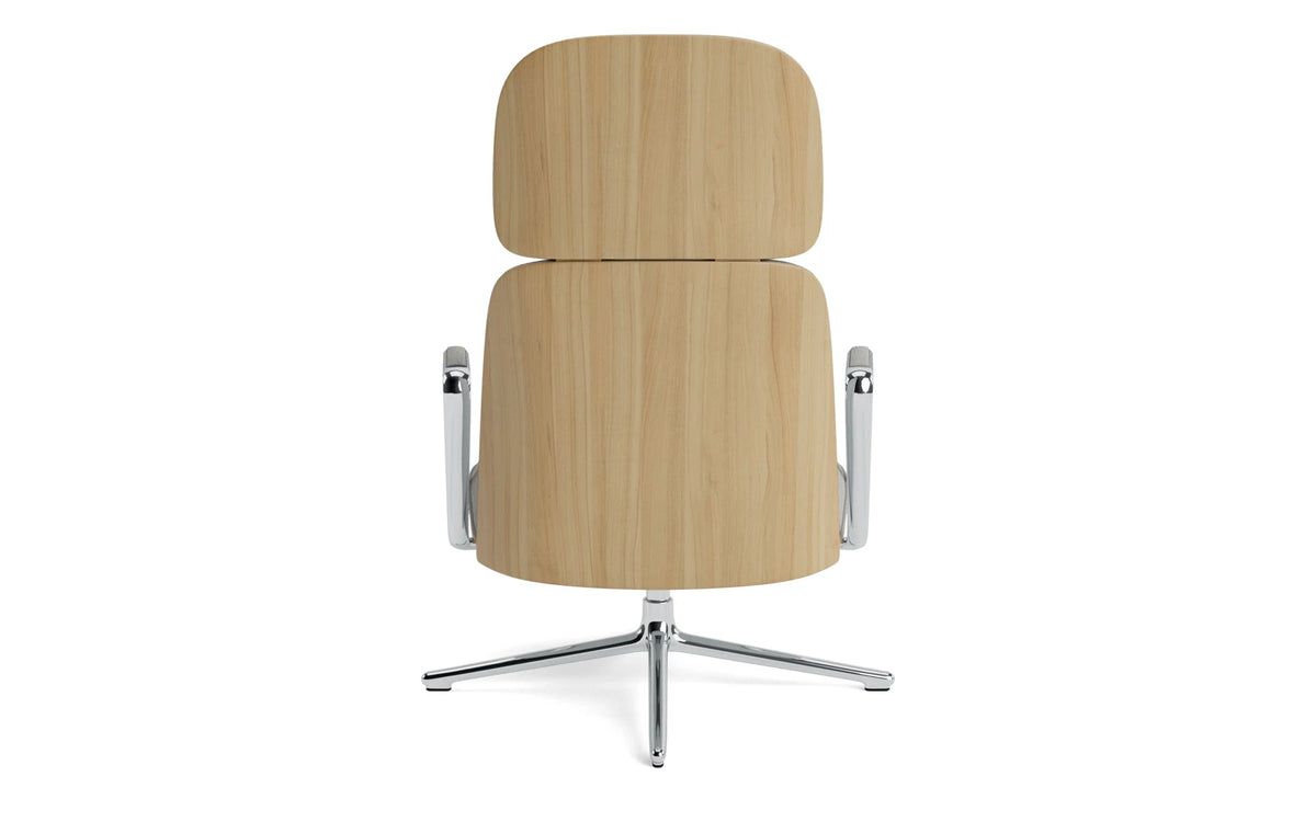 Pad Lounge-Sessel hoch mit Drehgestell und Kippfunktion alu und Eiche/Remix in Remix 133 präsentiert im Onlineshop von KAQTU Design AG. Drehsessel ist von Normann Copenhagen