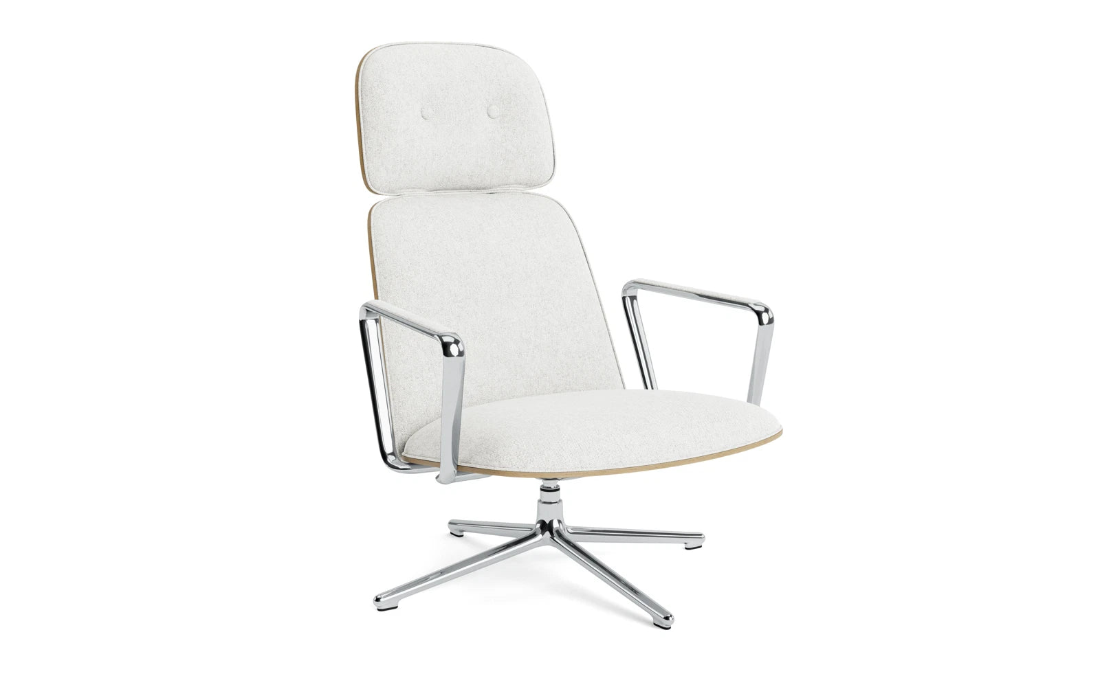Pad Lounge-Sessel hoch mit Drehgestell und Kippfunktion alu und Eiche/Hallingdal in Hallingdal 110 präsentiert im Onlineshop von KAQTU Design AG. Sessel ist von Normann Copenhagen