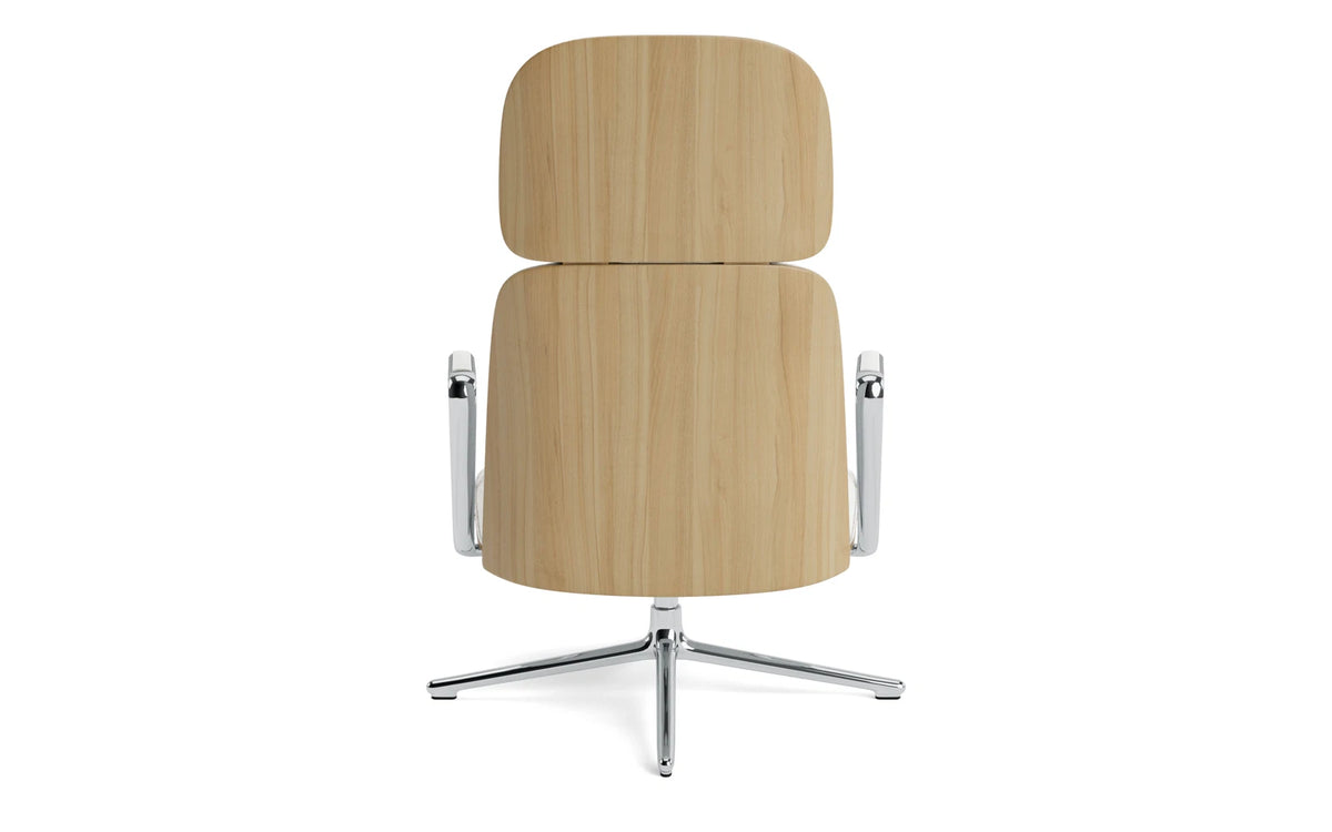 Pad Lounge-Sessel hoch mit Drehgestell und Kippfunktion alu und Eiche/Hallingdal in Hallingdal 110 präsentiert im Onlineshop von KAQTU Design AG. Drehsessel ist von Normann Copenhagen