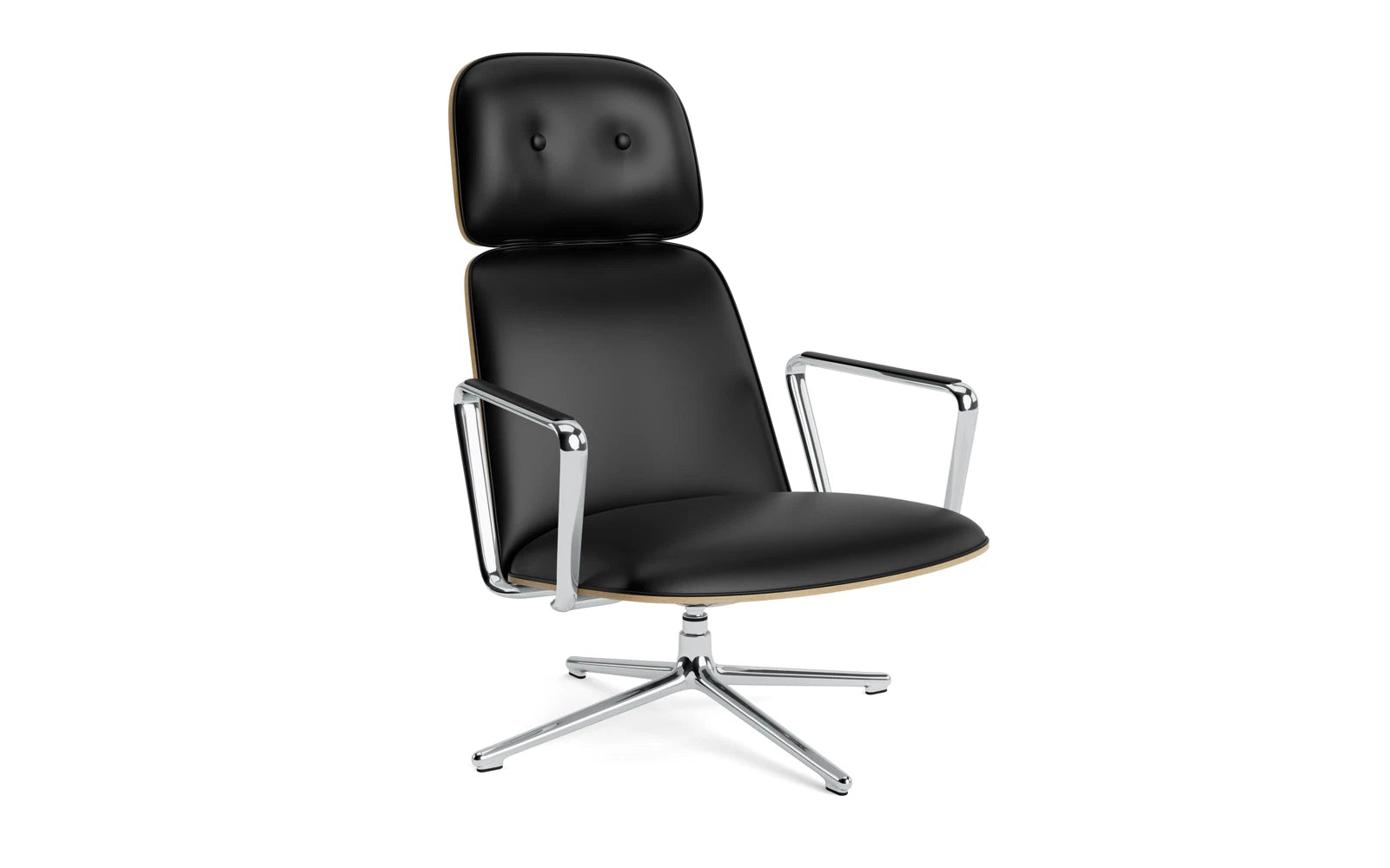 Pad Lounge-Sessel hoch mit Drehgestell und Kippfunktion alu und Eiche/Ultra in Ultra 41599 präsentiert im Onlineshop von KAQTU Design AG. Sessel ist von Normann Copenhagen