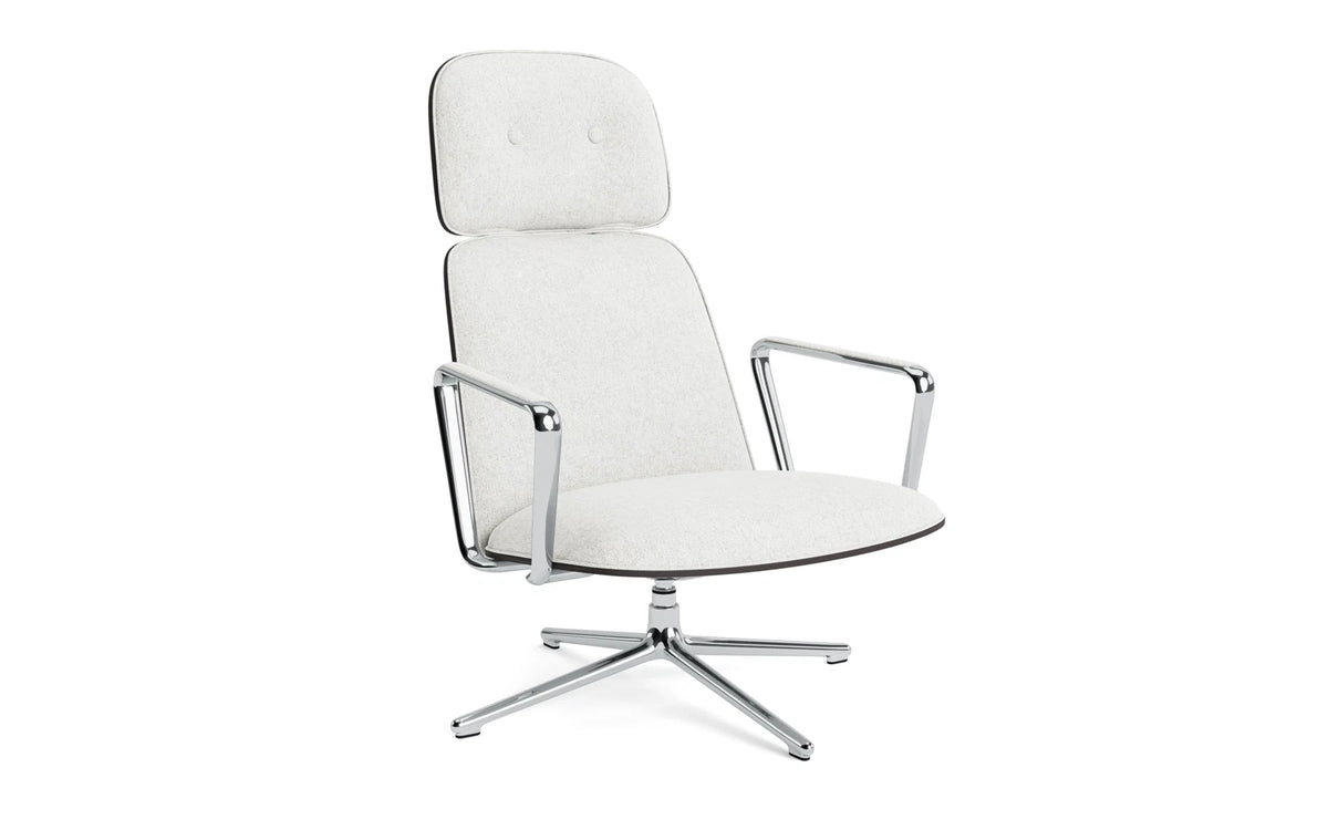 Pad Lounge-Sessel hoch mit Drehgestell und Kippfunktion alu und Schwarz/Hallingdal in Hallingdal 110 präsentiert im Onlineshop von KAQTU Design AG. Drehsessel ist von Normann Copenhagen
