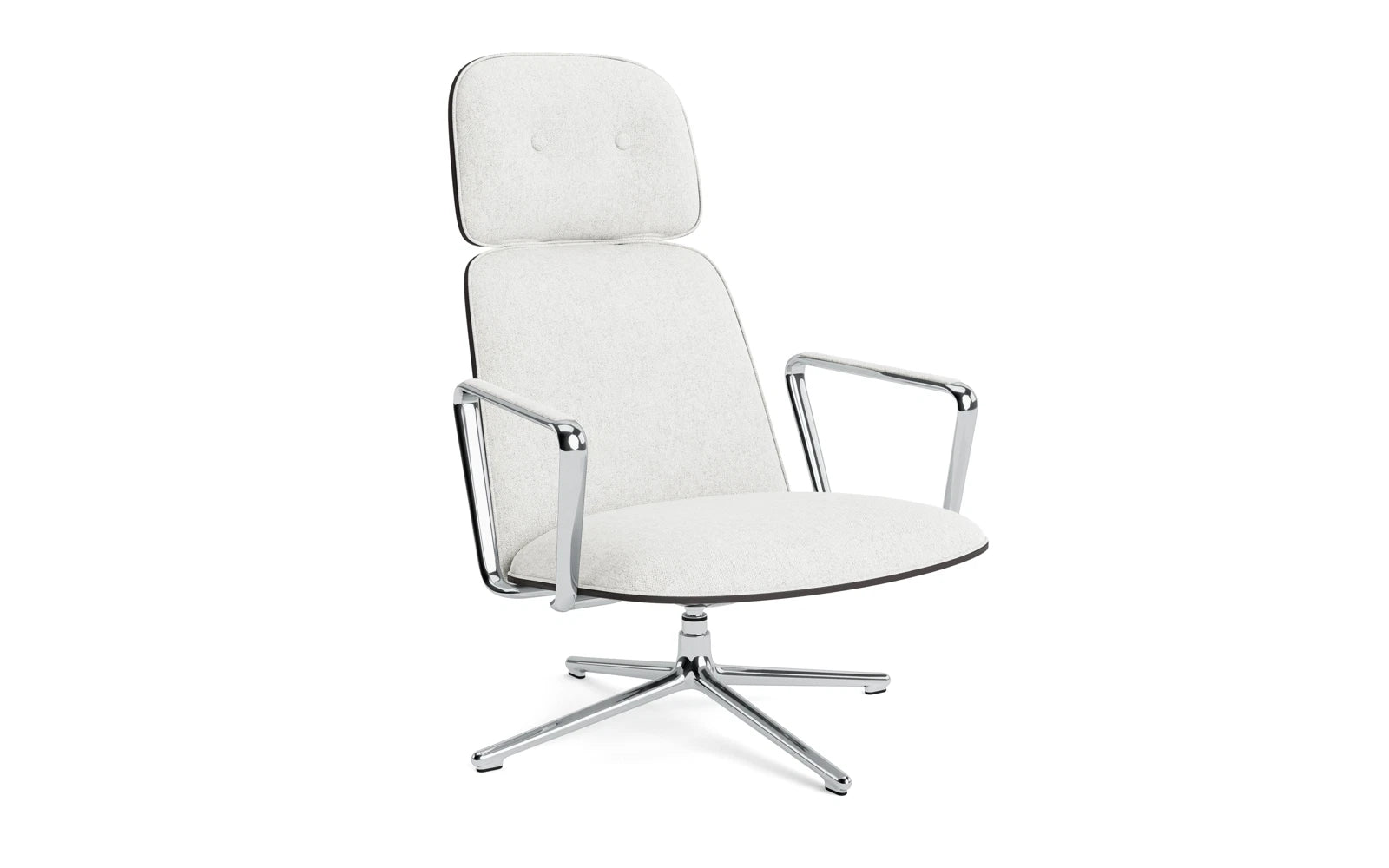 Pad Lounge-Sessel hoch mit Drehgestell und Kippfunktion alu und Schwarz/Hallingdal in Hallingdal 110 präsentiert im Onlineshop von KAQTU Design AG. Sessel ist von Normann Copenhagen