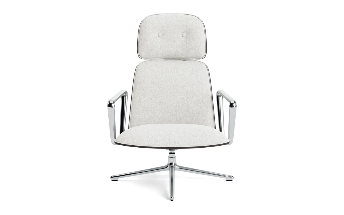 Pad Lounge-Sessel hoch mit Drehgestell und Kippfunktion alu und Schwarz/Hallingdal in Hallingdal 110 präsentiert im Onlineshop von KAQTU Design AG. Drehsessel ist von Normann Copenhagen