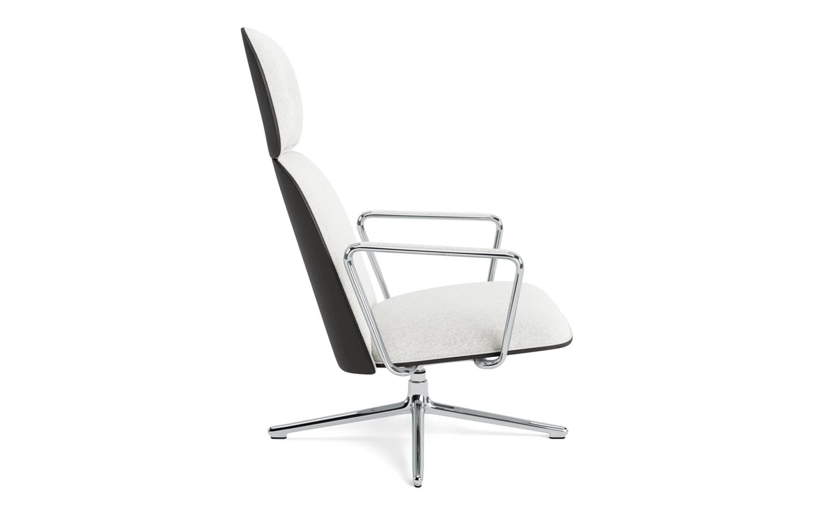 Pad Lounge-Sessel hoch mit Drehgestell und Kippfunktion alu und Schwarz/Hallingdal in Hallingdal 110 präsentiert im Onlineshop von KAQTU Design AG. Drehsessel ist von Normann Copenhagen