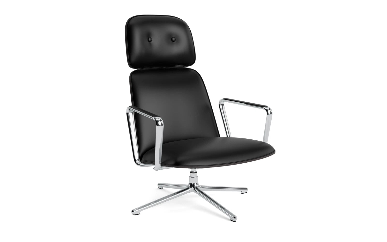 Pad Lounge-Sessel hoch mit Drehgestell und Kippfunktion alu und Schwarz/Ultra in Ultra 41599 präsentiert im Onlineshop von KAQTU Design AG. Sessel ist von Normann Copenhagen