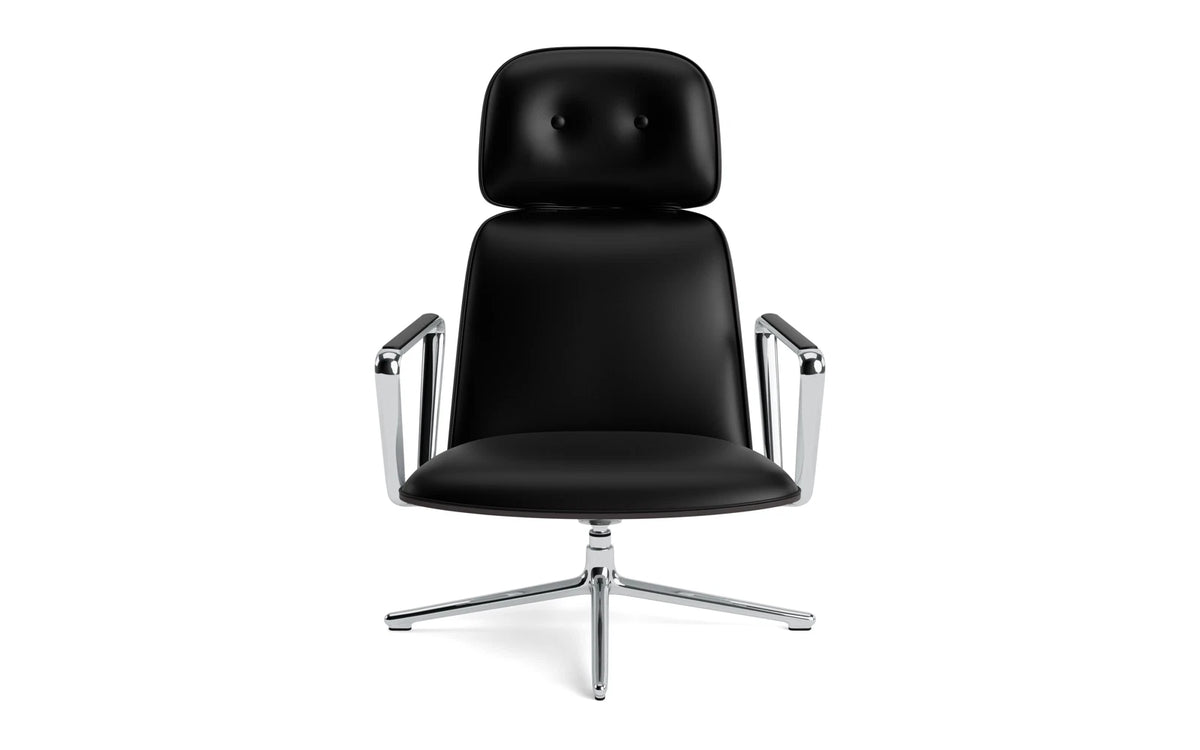 Pad Lounge-Sessel hoch mit Drehgestell und Kippfunktion alu und Schwarz/Ultra in Ultra 41599 präsentiert im Onlineshop von KAQTU Design AG. Drehsessel ist von Normann Copenhagen