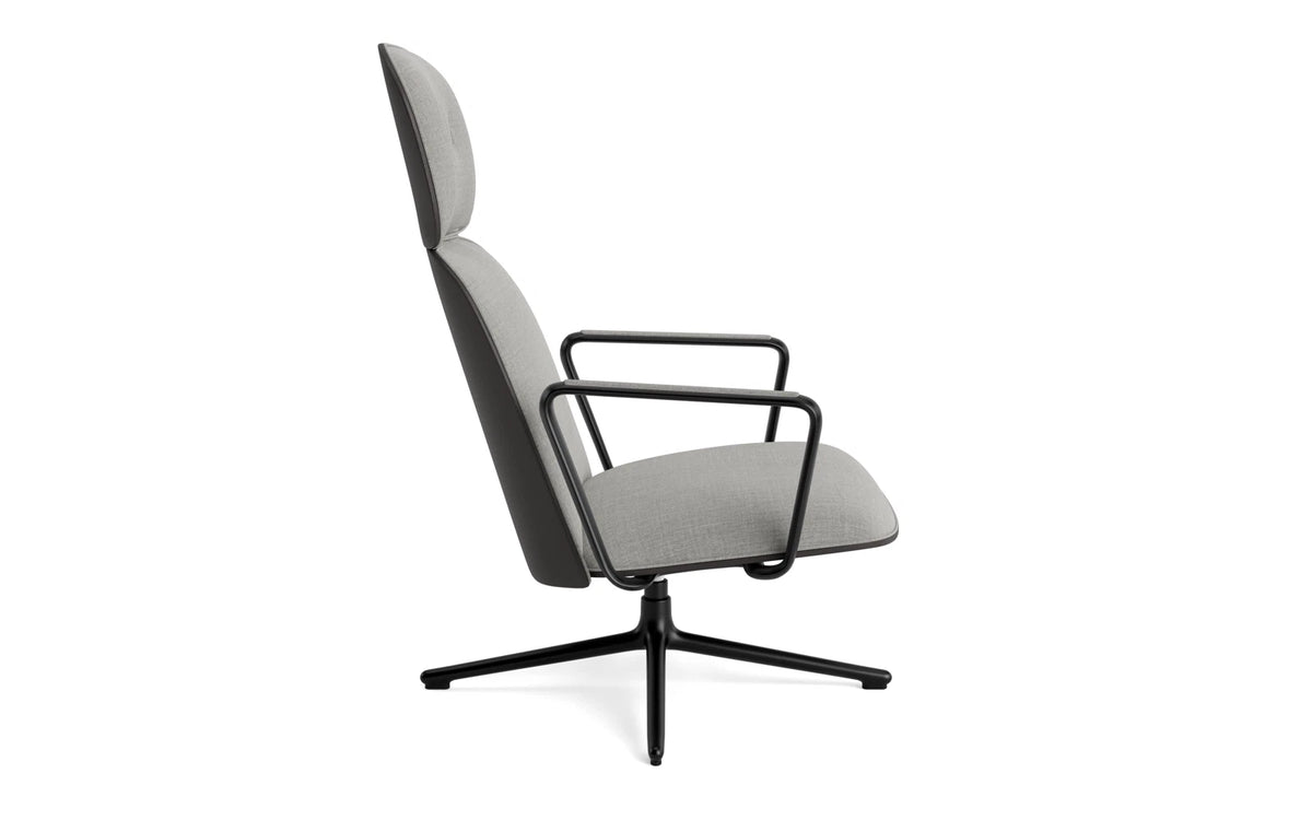 Pad Lounge-Sessel hoch mit Drehgestell und Kippfunktion Schwarz Alu Schwarz/Remix in Remix 133 präsentiert im Onlineshop von KAQTU Design AG. Drehsessel ist von Normann Copenhagen