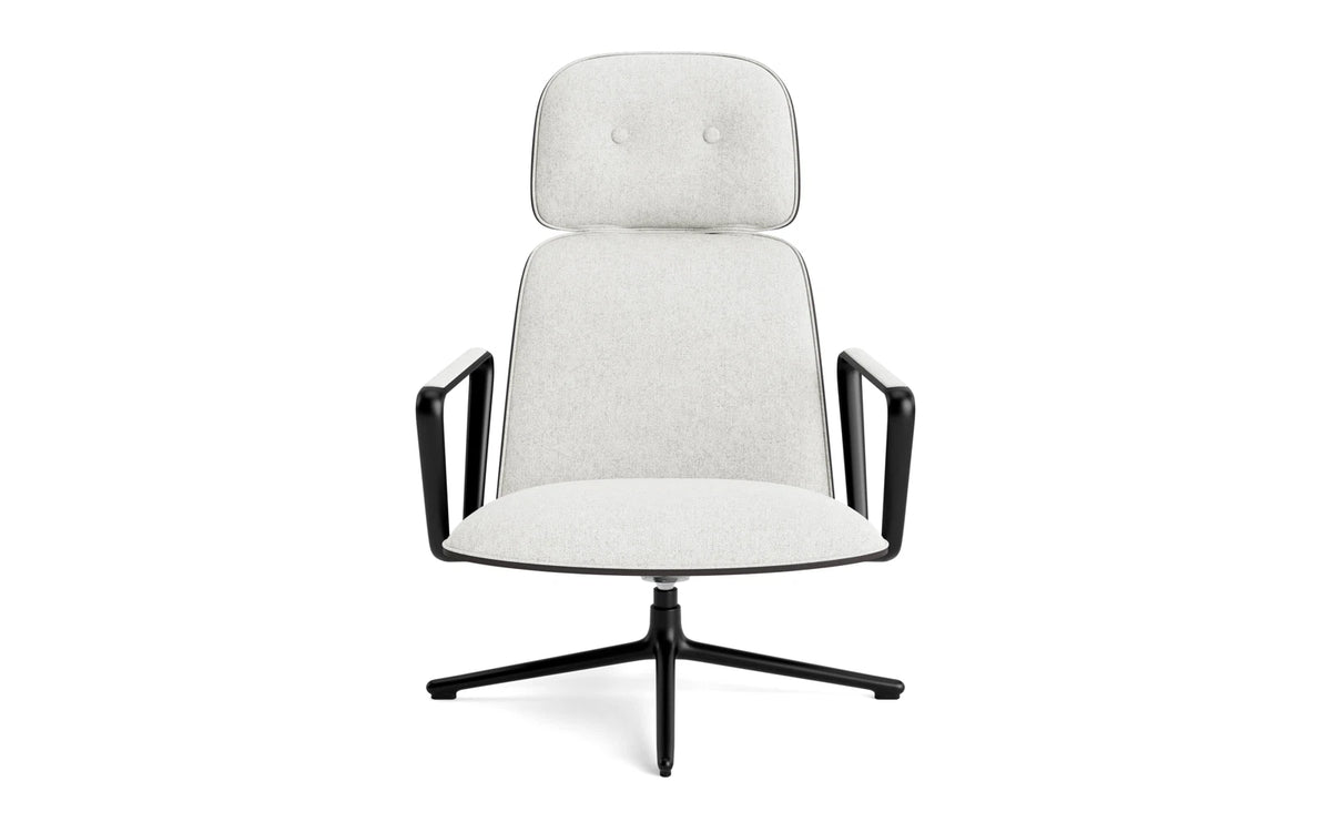 Pad Lounge-Sessel hoch mit Drehgestell und Kippfunktion Schwarz Alu Schwarz/Hallingdal in Hallingdal 110 präsentiert im Onlineshop von KAQTU Design AG. Drehsessel ist von Normann Copenhagen