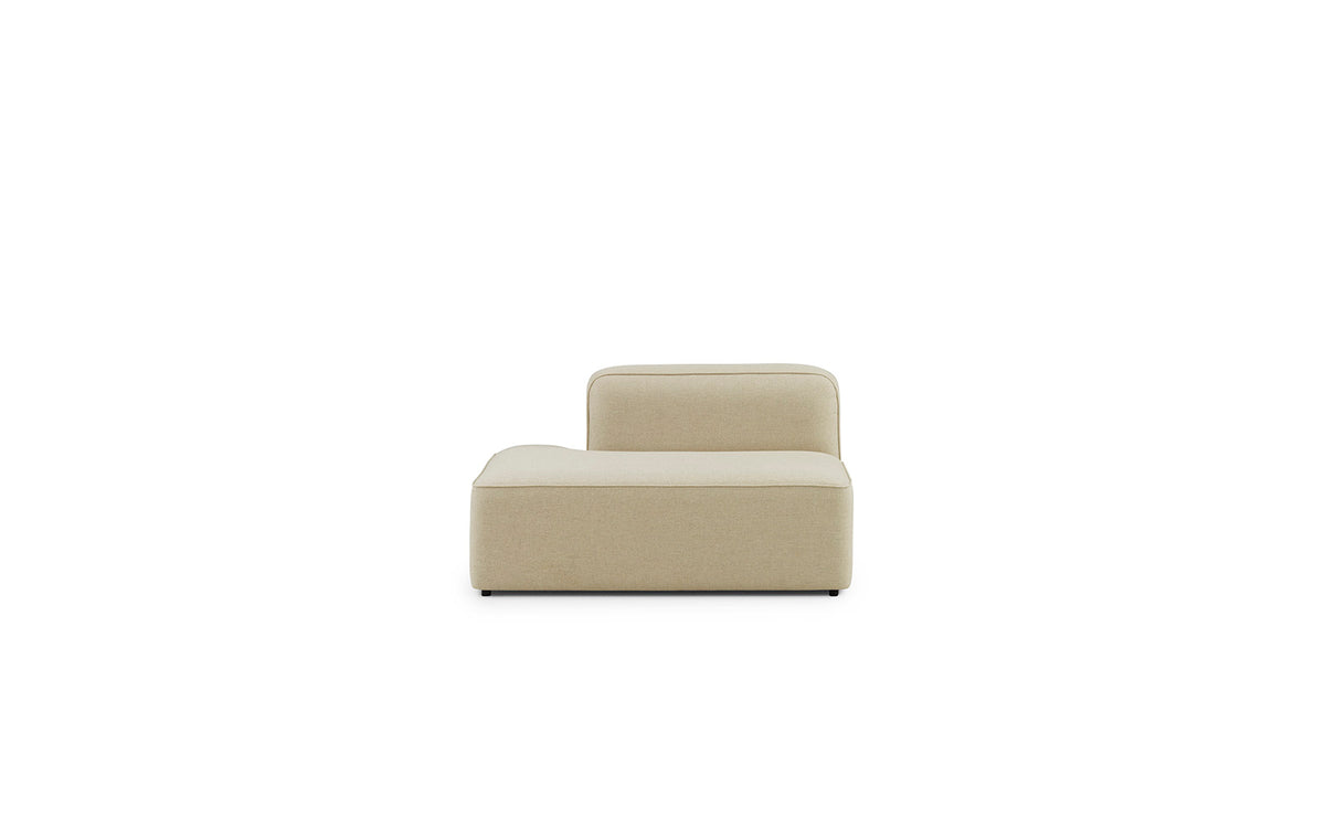 Modulares Sofa Rope von Normann Copenhagen, offenes Element linke Seite, Gewebebezug Main Line Flax, Holzrahmen, schwarze Kunststoffbeine.