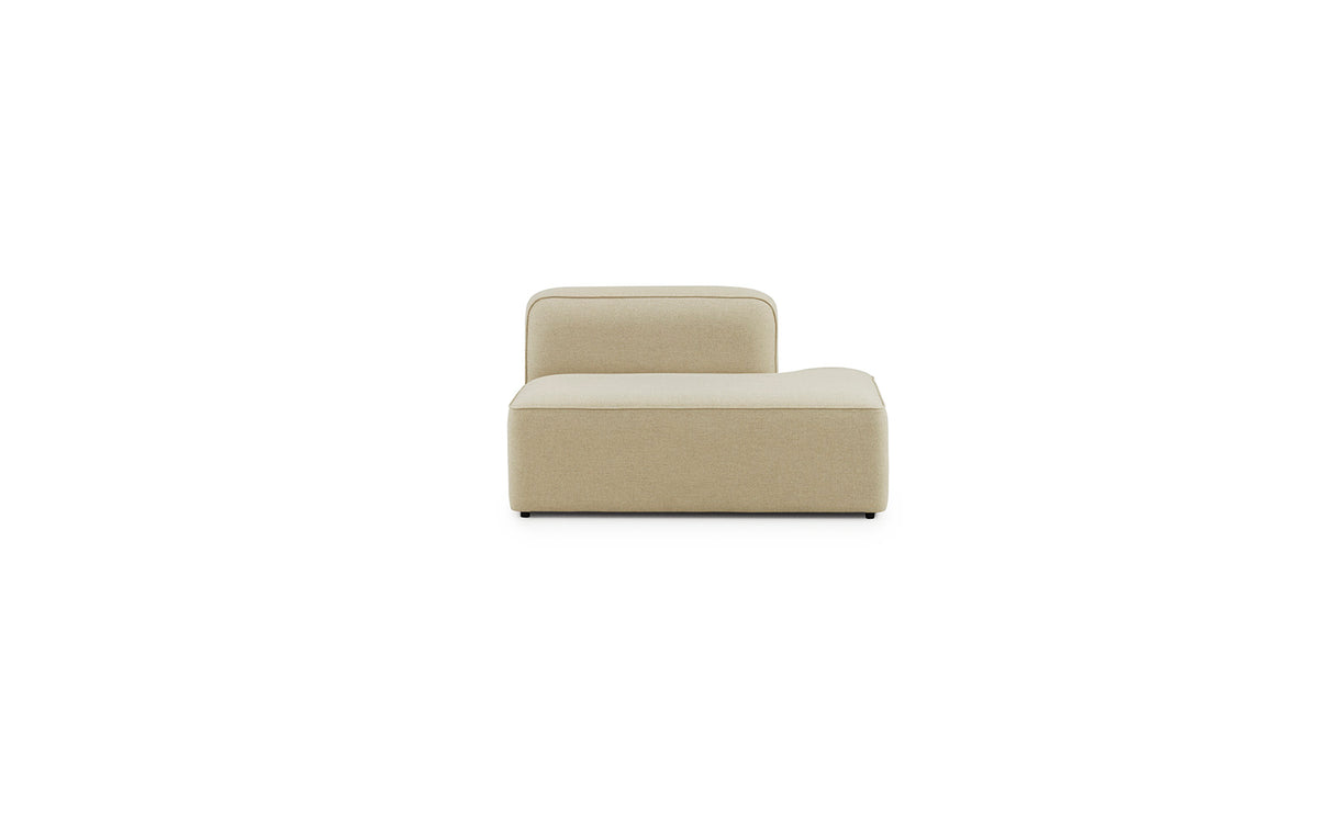 Modulares Sofa Rope von Normann Copenhagen, rechtes Element, 340 cm breit offen, Gewebebezug Main Line Flax, schwarze Kunststoffbeine.