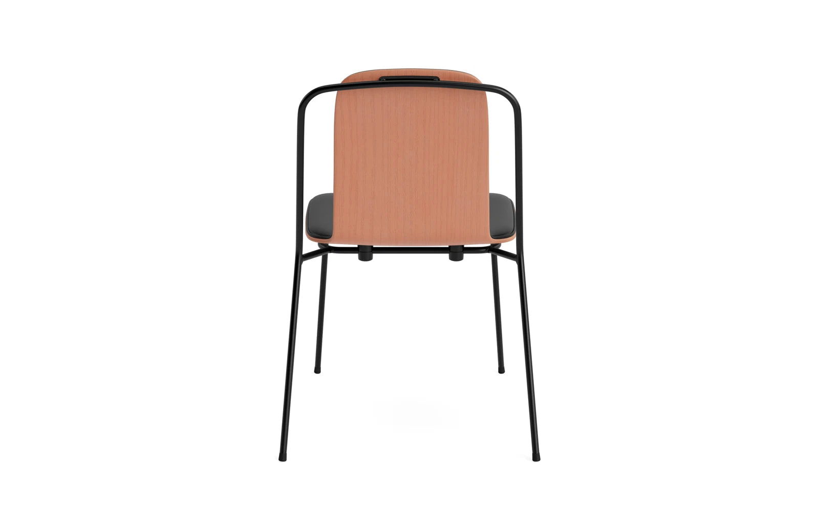 Entdecken Sie den Studio Stuhl Frontpolster von Normann Copenhagen: Ein eleganter Stuhl aus robustem Stahl und hochwertigem Furnier, ideal für jeden Raum.
