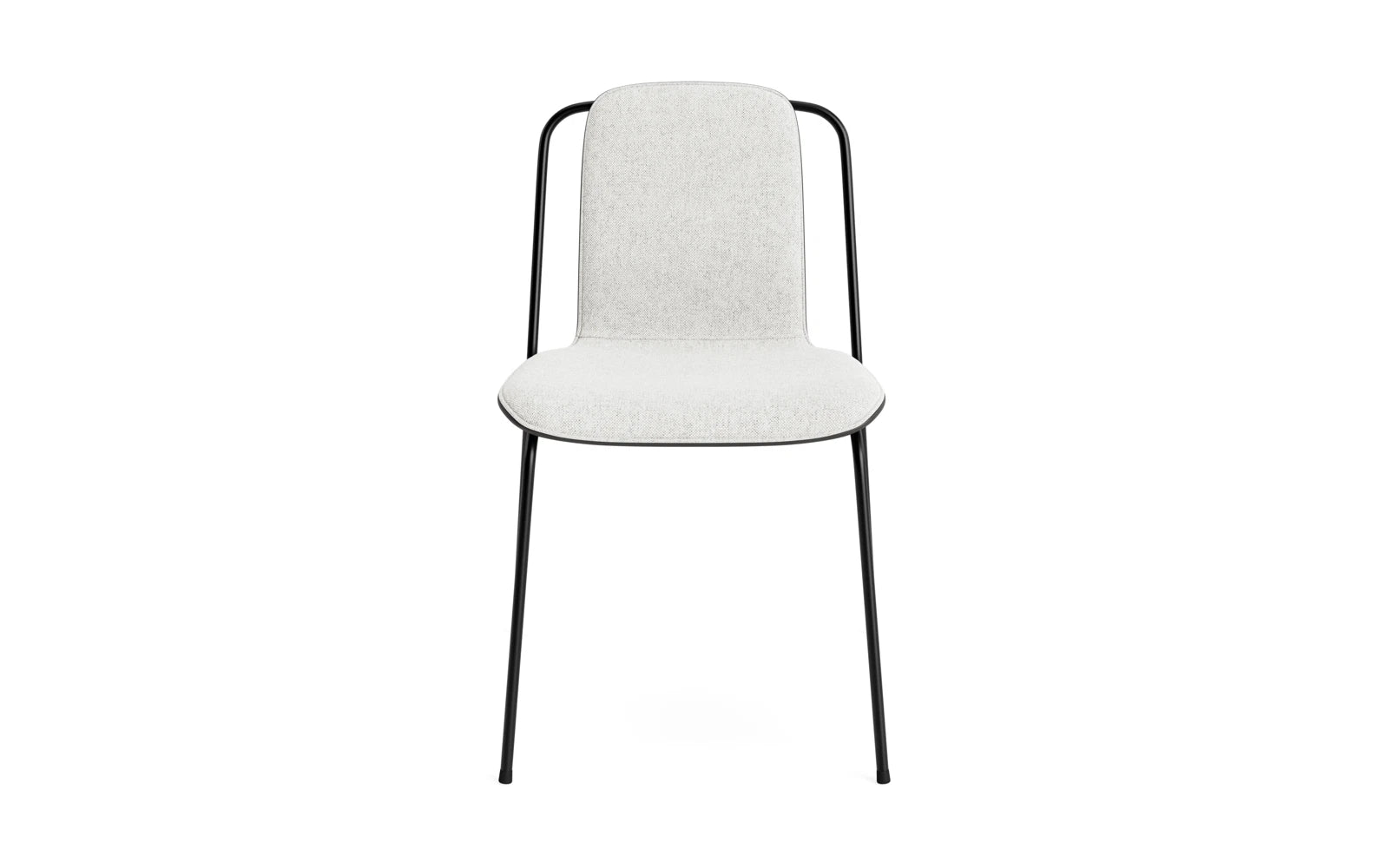 Entdecken Sie den eleganten Studio Stuhl Frontpolster von Normann Copenhagen. Mit schwarzem Stahl und hochwertigem Hallingdal-Stoff vereint er Stil und Funktionalität.