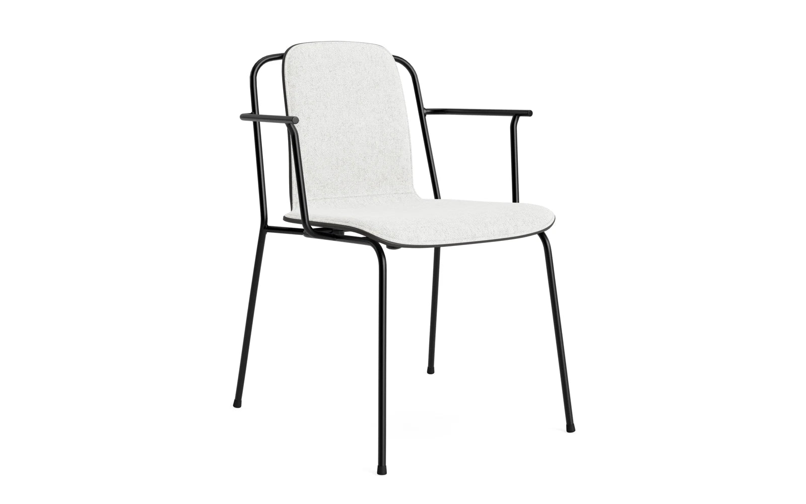 Studio Armlehnstuhl Frontpolster schwarzes Stahl & Schwarz Hallingdal in Hallingdal 110 präsentiert im Onlineshop von KAQTU Design AG. Stuhl mit Armlehne ist von Normann Copenhagen