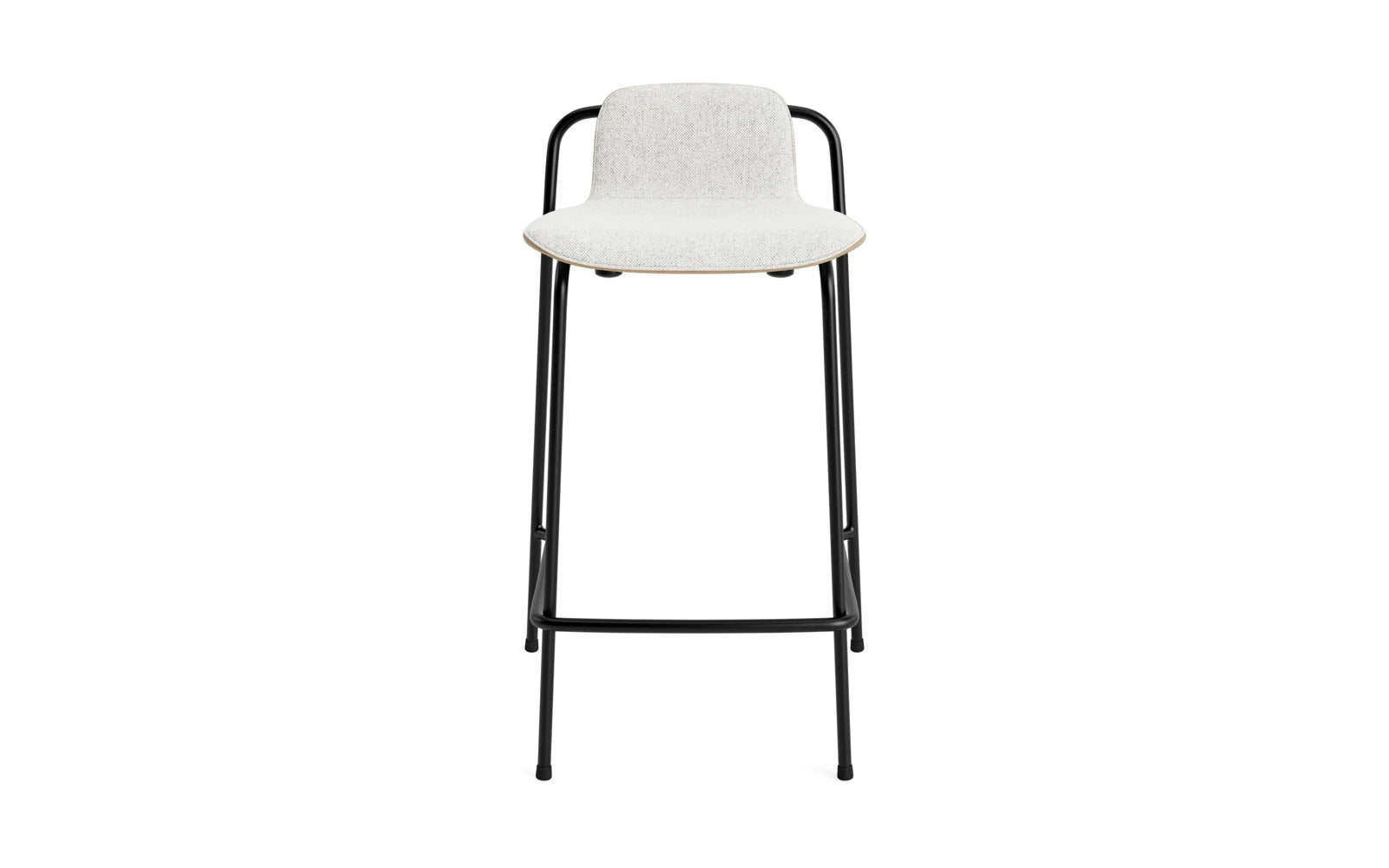 Entdecken Sie den eleganten Studio Barstuhl 65 cm von Normann Copenhagen. Mit schwarzem Stahlrahmen, Eiche und luxuriösem Hallingdal-Polster für höchsten Komfort.