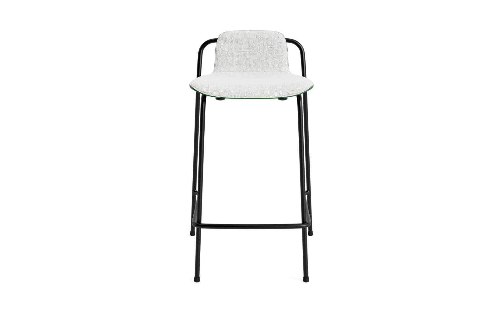 Entdecken Sie den eleganten Studio Barstuhl 65 cm von Normann Copenhagen. Mit schwarzem Stahl und grünem Hallingdal-Polster vereint er Stil und Funktionalität.