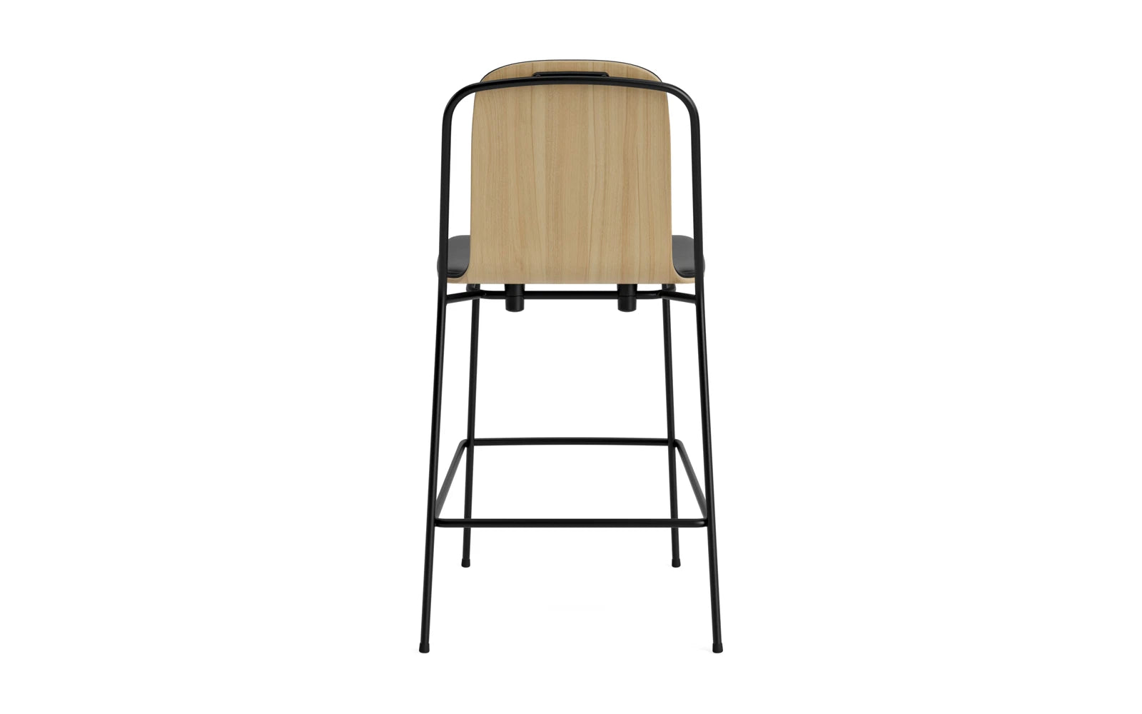 Entdecken Sie den Studio Barstuhl 65 cm von Normann Copenhagen – eine harmonische Verbindung aus modernem Stahl und edler Eiche, perfekt für stilvolle Räume.