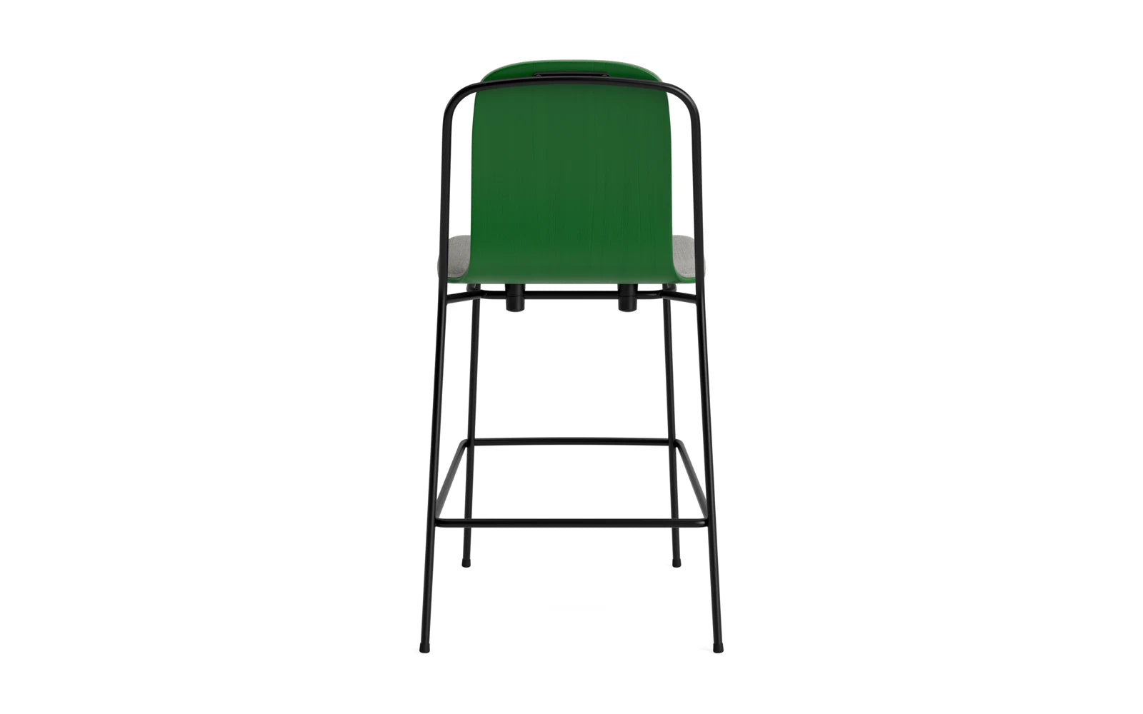Entdecken Sie den stilvollen Studio Barstuhl 65 cm von Normann Copenhagen. Mit schwarzem Stahl und grünem Polster vereint er Eleganz und Komfort.