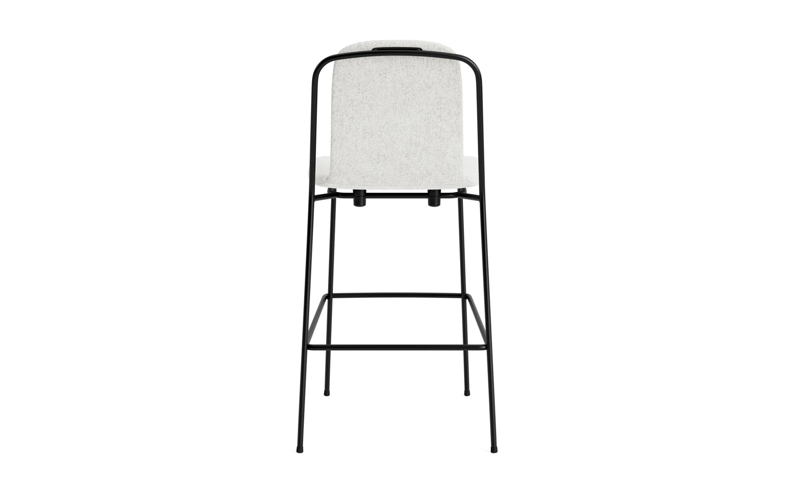 Entdecken Sie den Studio Barstuhl 65 cm von Normann Copenhagen: Ein modernes Design mit schlankem Stahlrahmen und bequemen Vollpolster, perfekt für stilvolle Räume.