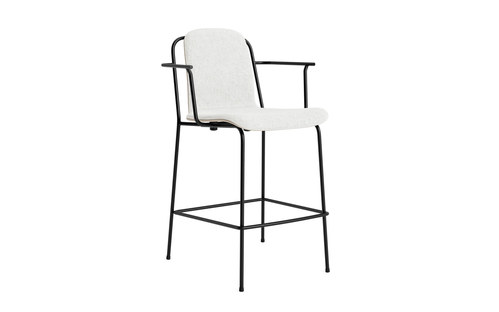 Studio Barstuhl mit Armlehne 65 cm frontpolster schwarzes Stahl/ Hellgrau/ Hallingdal in Hallingdal 110 präsentiert im Onlineshop von KAQTU Design AG. Barstuhl ist von Normann Copenhagen