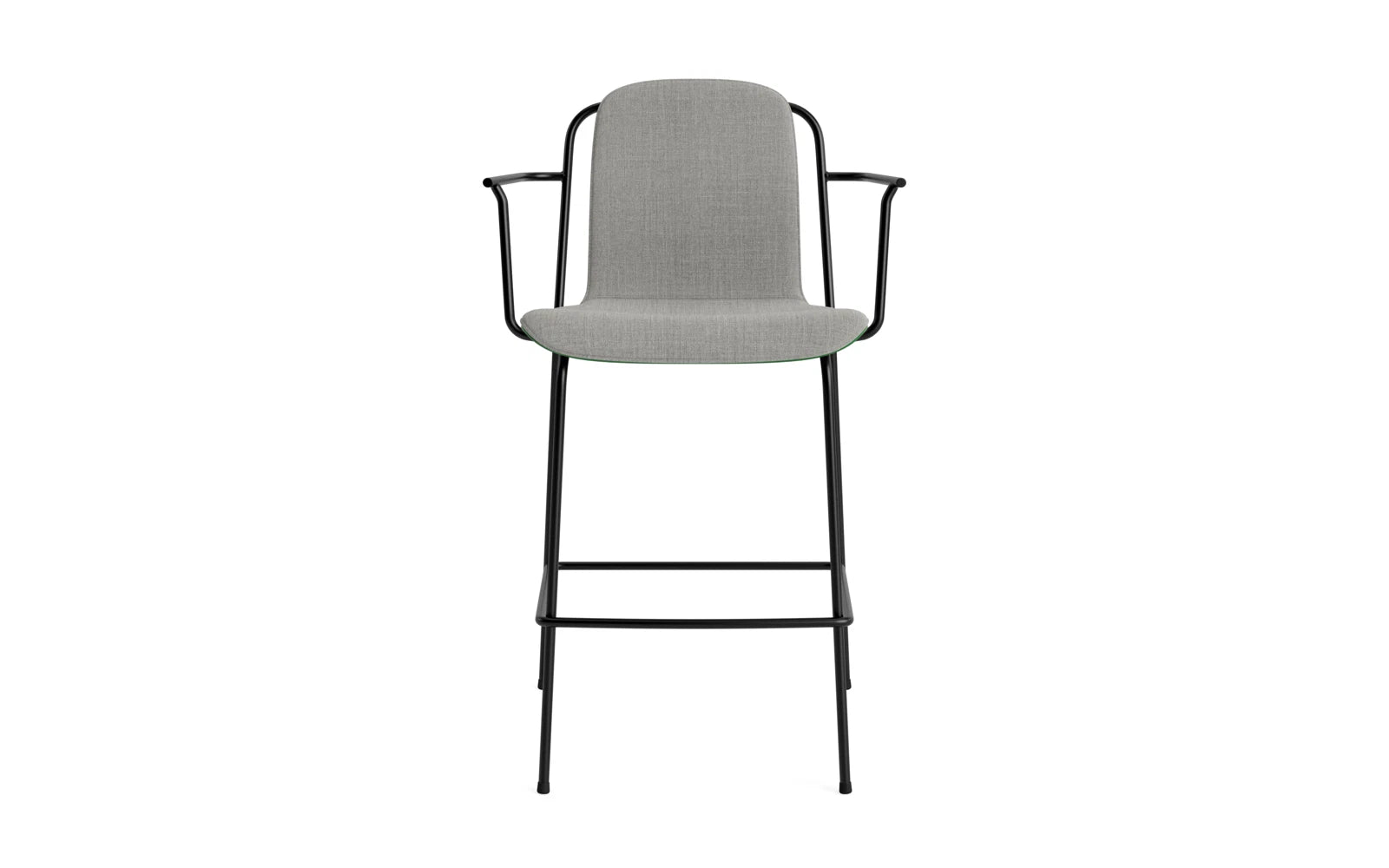 Entdecken Sie den stilvollen Studio Barstuhl 65 cm von Normann Copenhagen. Mit schwarzem Stahl und grünem Polster vereint er Eleganz und Komfort.