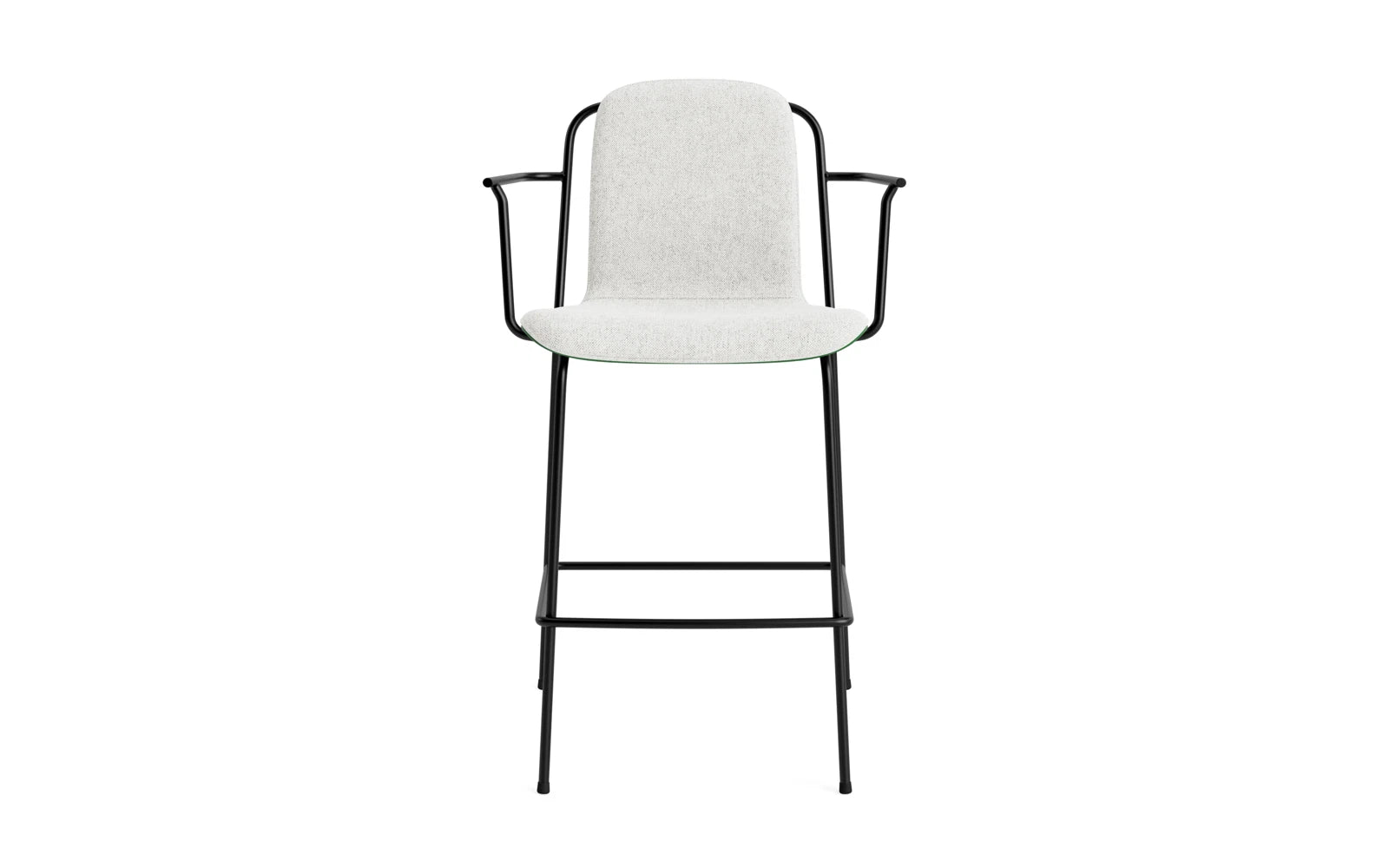 Entdecken Sie den eleganten Studio Barstuhl 65 cm von Normann Copenhagen. Mit schwarzem Stahl und grünem Hallingdal-Polster vereint er Stil und Funktionalität.