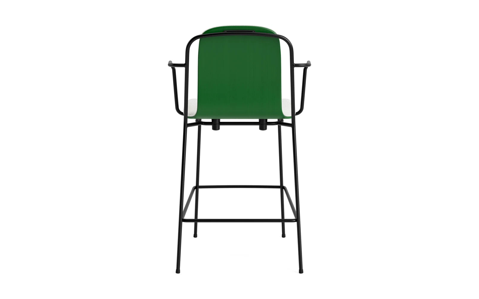 Entdecken Sie den eleganten Studio Barstuhl 65 cm von Normann Copenhagen. Mit schwarzem Stahl und grünem Hallingdal-Polster vereint er Stil und Funktionalität.