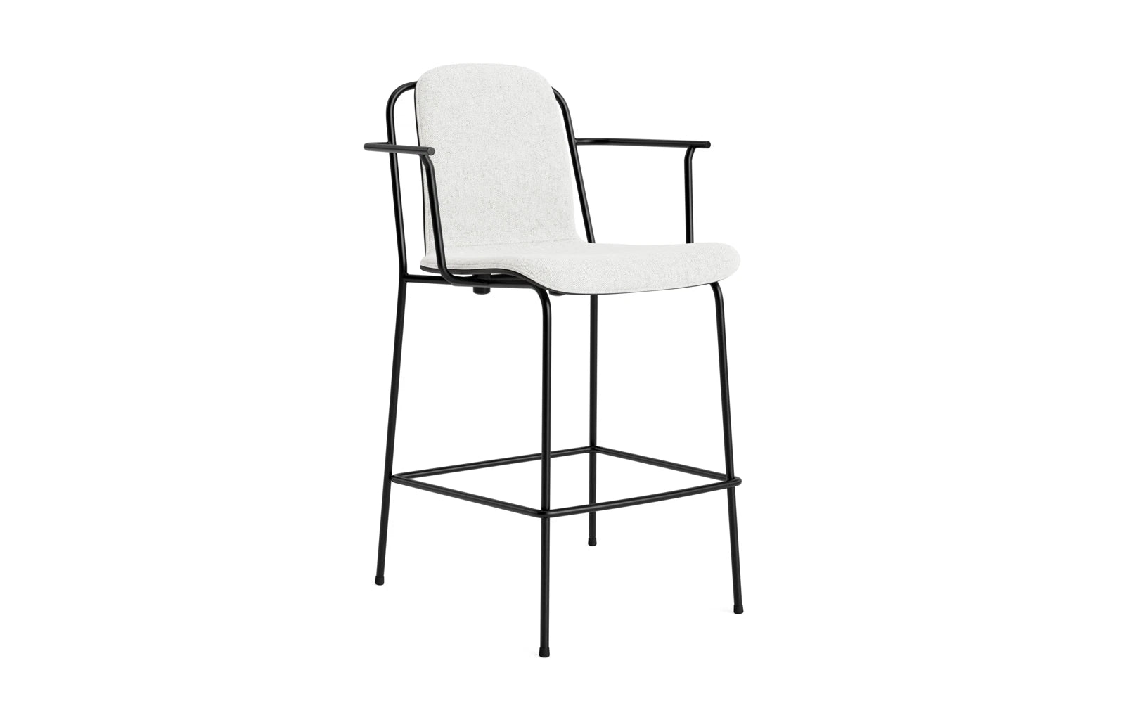 Erleben Sie den stilvollen Studio Barstuhl 65 cm von Normann Copenhagen – eine harmonische Verbindung aus modernem Stahl und edlem Hallingdal-Stoff, perfekt für Ihr Zuhause.