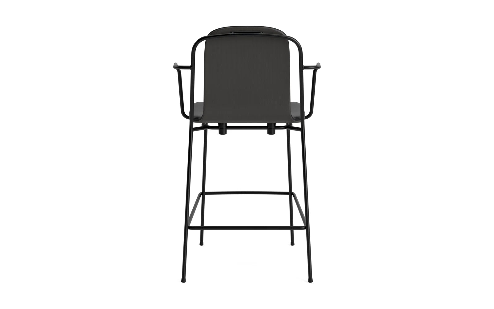 Entdecken Sie den eleganten Studio Barstuhl 65 cm von Normann Copenhagen. Mit robustem Stahlrahmen und komfortablem Frontpolster vereint er modernes Design und Funktionalität.