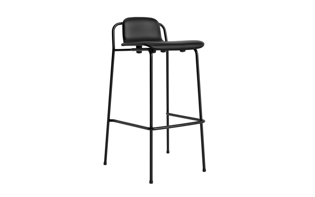 Studio Barhocker 75 cm Vollpolster Stahl Schwartz/Ultra in Ultra 41599 präsentiert im Onlineshop von KAQTU Design AG. Barstuhl ist von Normann Copenhagen
