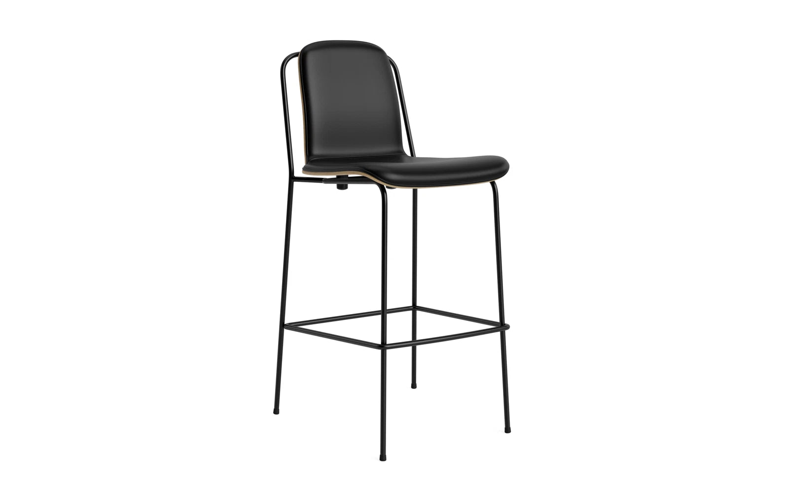 Studio Barstuhl 75 cm frontpolster schwarzes Stahl/ Eiche/ Ultra in Ultra 41599 präsentiert im Onlineshop von KAQTU Design AG. Barstuhl ist von Normann Copenhagen