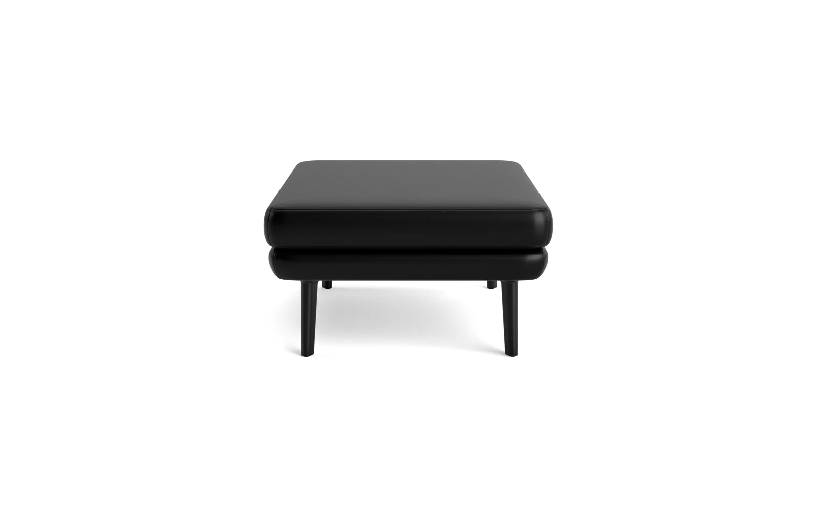 Erleben Sie das Sum Modulares Sofa 710 Pouf Gross von Normann Copenhagen – ein stilvolles, flexibles Möbelstück aus hochwertigem schwarzem Aluminium.
