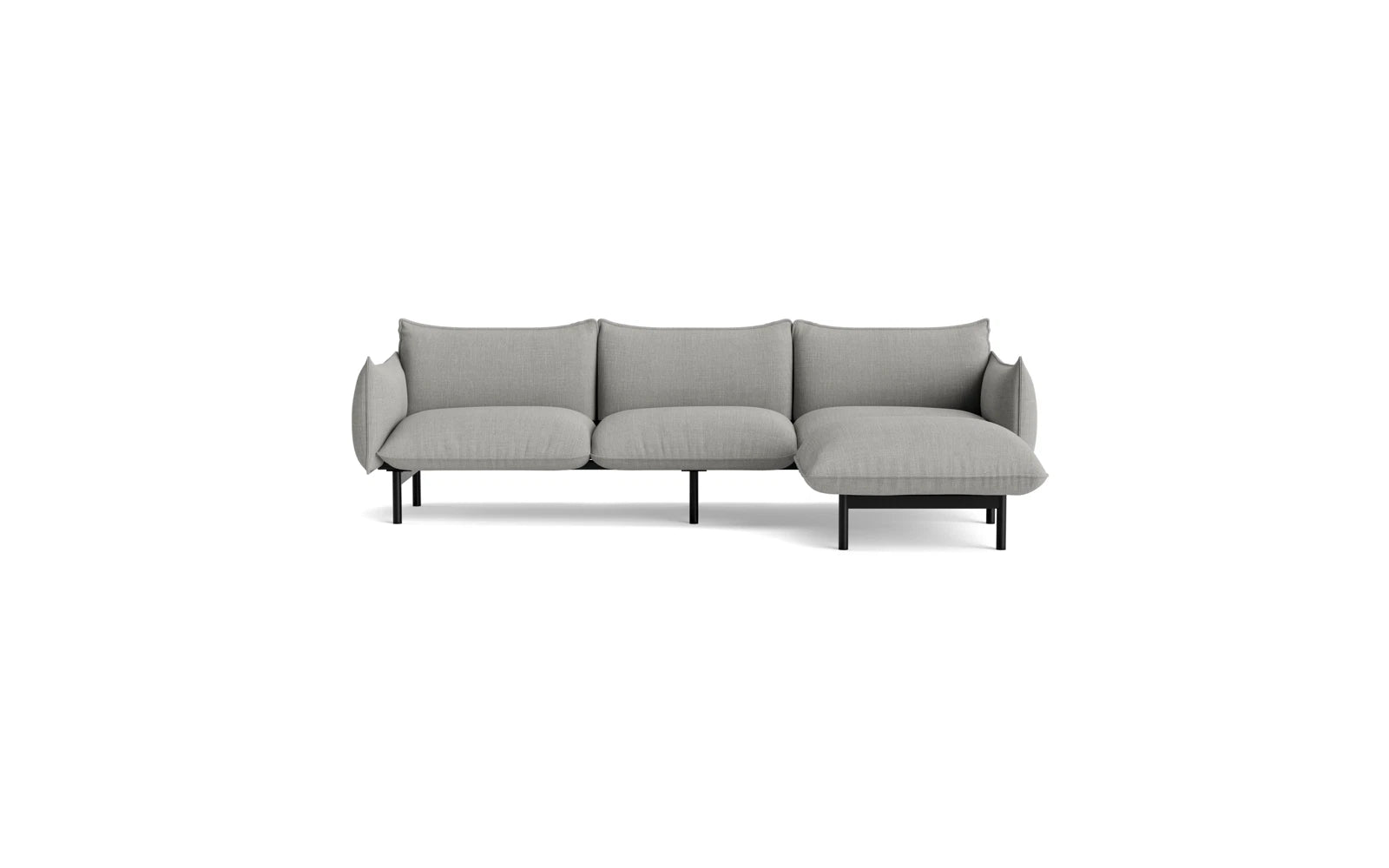 Erleben Sie das Ark modulare Sofa von Normann Copenhagen: Ein elegantes 3-Sitzer mit Chaise Longue, das durch seine sanften Kurven und hochwertigen Materialien besticht.