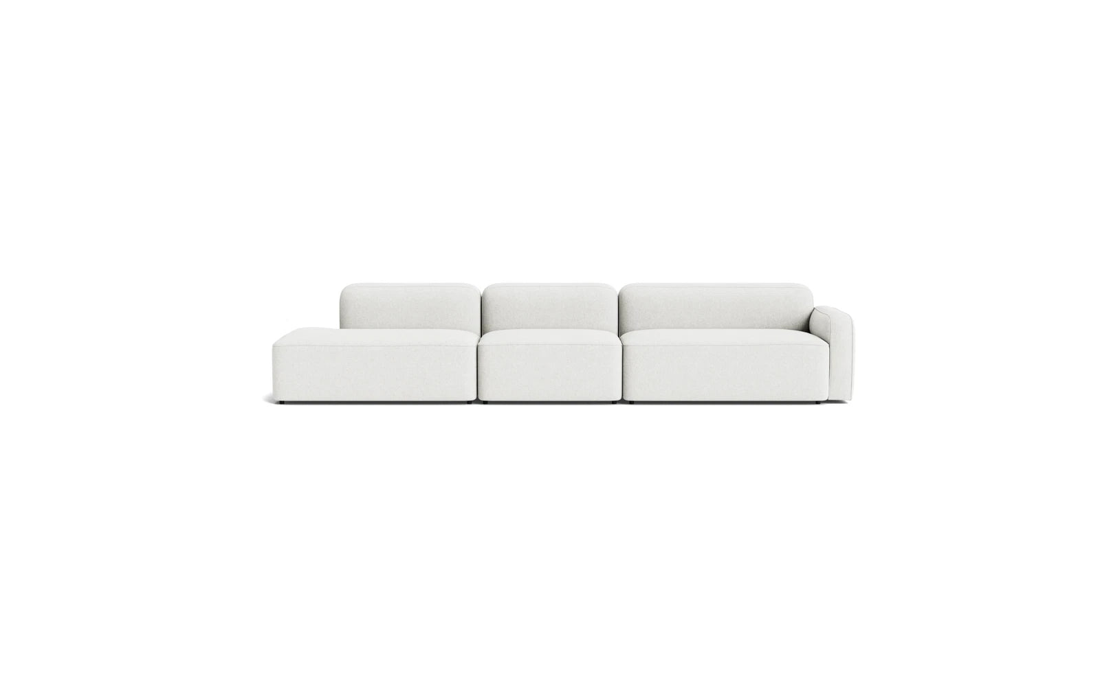 Entdecken Sie das Rope Sofa 3-Sitzer mit rechter Armlehne von Normann Copenhagen – ein stilvolles, modulares Sofa, das Komfort und skandinavisches Design vereint.