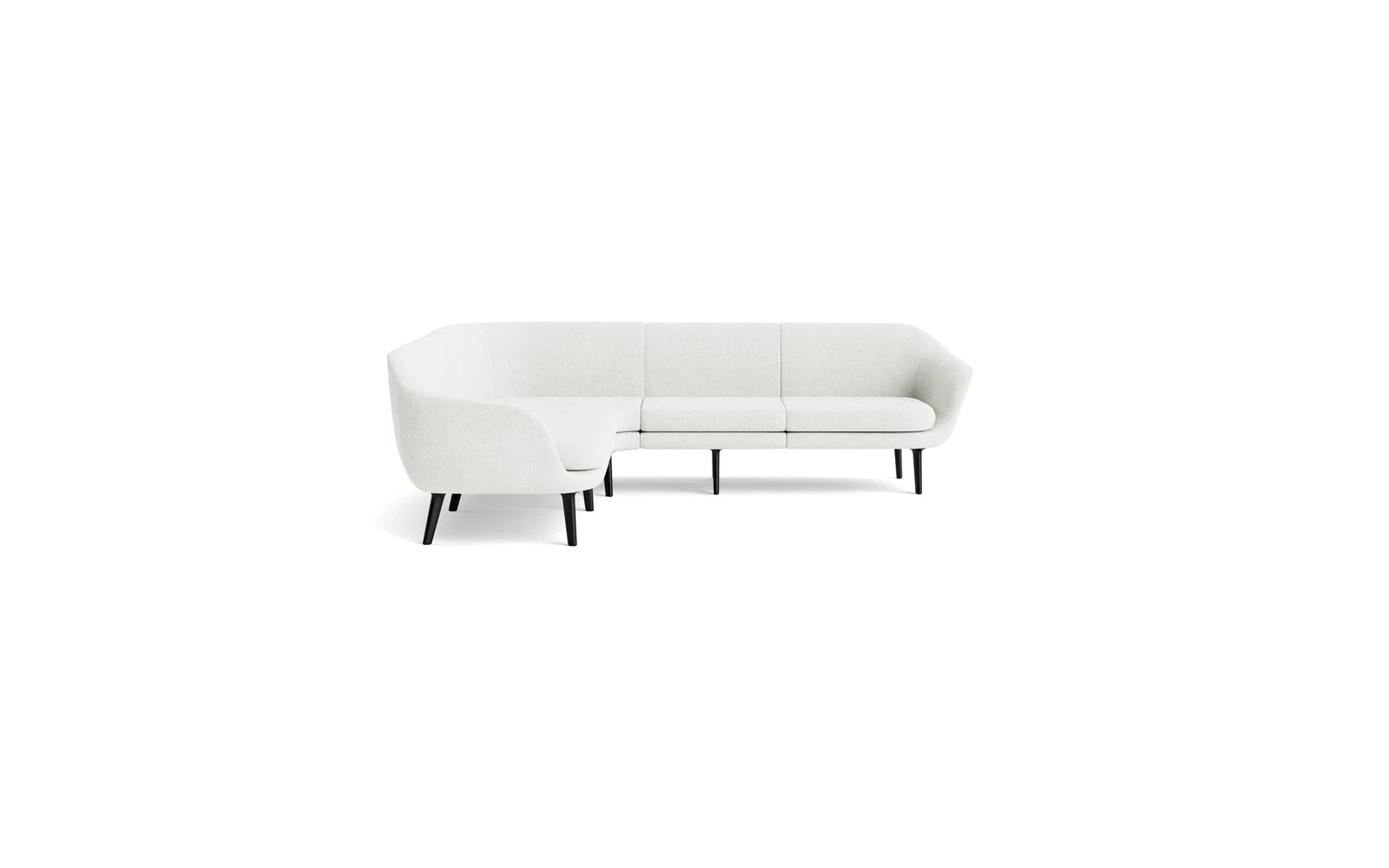 Gestalten Sie Ihre Räume mit dem Sum modulares Sofa 4-Sitzer Ecke von Normann Copenhagen. Elegantes Design, vielseitig und komfortabel in schwarzem Aluminium.