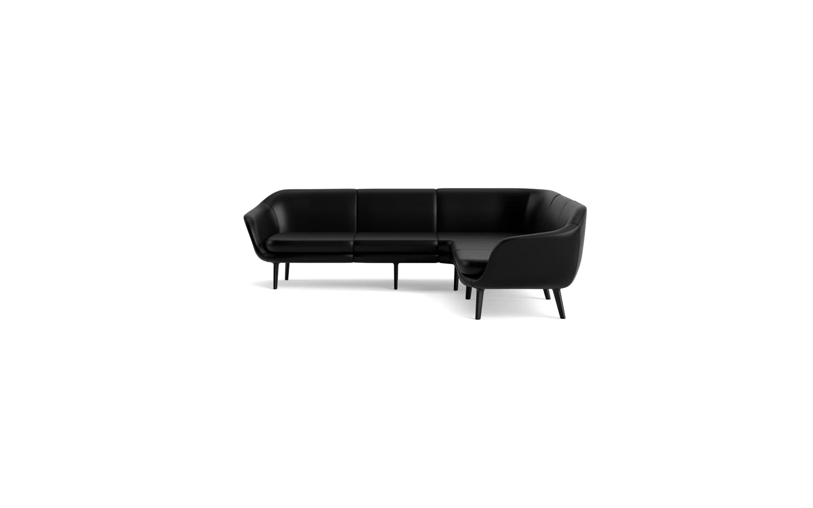 Entdecken Sie das elegante Sum modulares Sofa 4-Sitzer Ecke von Normann Copenhagen. Flexibles Design in schwarzem Aluminium für stilvolle Wohnräume.