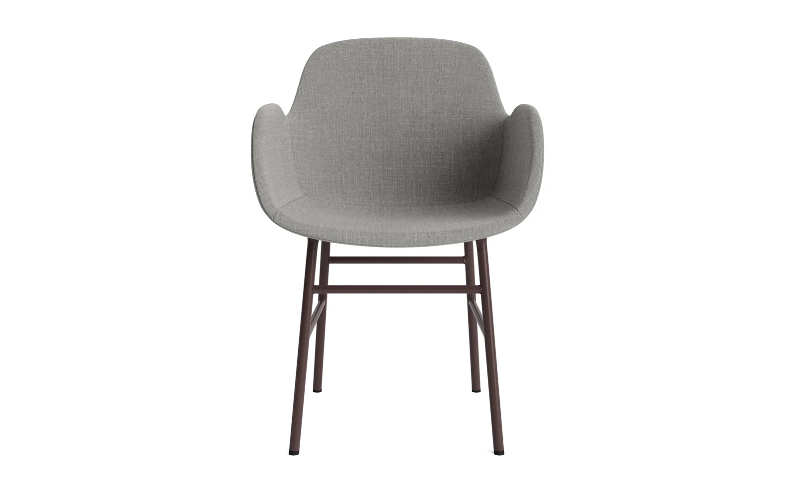 Erleben Sie den Form Lehnstuhl gepolstert Braun Stahl Remix von Normann Copenhagen – ein elegantes Designstück, das Komfort und Stil harmonisch verbindet.