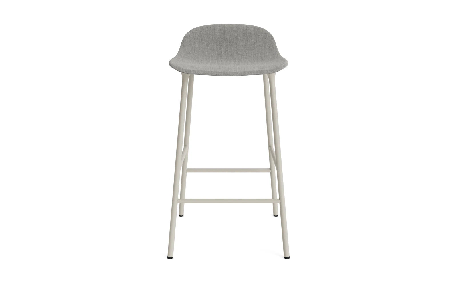 Erleben Sie den eleganten Form Barstuhl 65 cm in hellgrau gepolstert von Normann Copenhagen – ein zeitloses Design, das Stil und Komfort vereint.