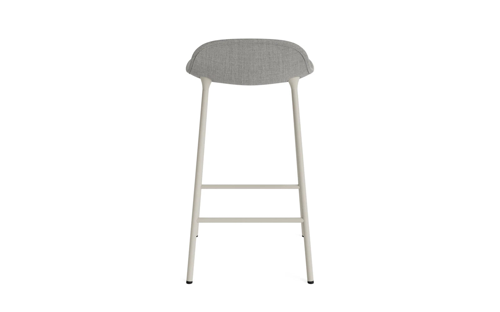 Erleben Sie den eleganten Form Barstuhl 65 cm in hellgrau gepolstert von Normann Copenhagen – ein stilvolles Möbelstück, das Komfort und Design vereint.