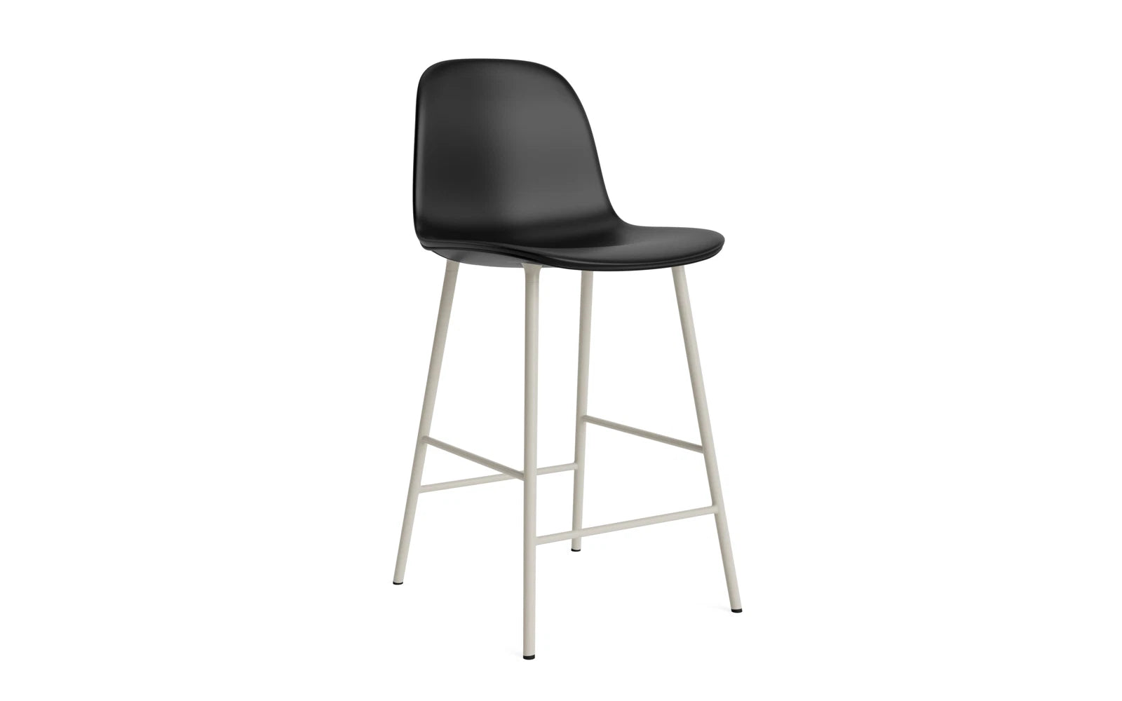 Form Barstuhl 65 cm gepolstert Hellgrau stahl/Ultra leder in Ultra 41599 präsentiert im Onlineshop von KAQTU Design AG. Barstuhl ist von Normann Copenhagen
