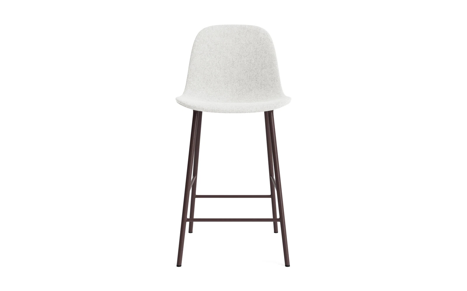 Erleben Sie den eleganten Form Barstuhl 65 cm in warmem Braun, gepolstert mit hochwertigem Hallingdal-Stoff und stabiler Stahlkonstruktion von Normann Copenhagen.