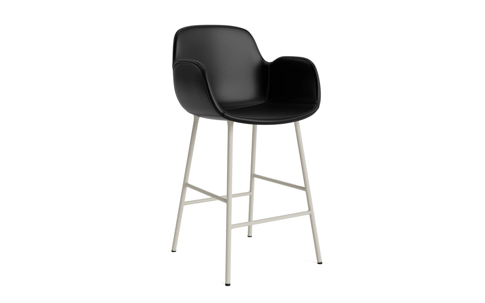 Form Barstuhl mit Armlehne 65 cm gepolstert Hellgrau Stahl/Ultra leder in Ultra 41599 präsentiert im Onlineshop von KAQTU Design AG. Barstuhl ist von Normann Copenhagen