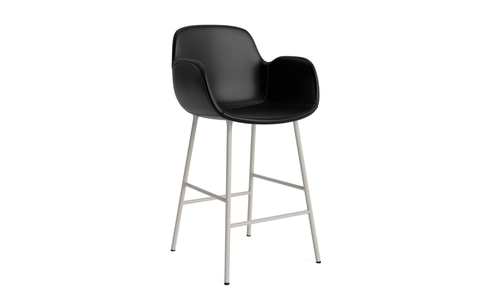 Form Barstuhl mit Armlehne 65 cm gepolstert Warmes grau Stahl/Ultra leder in Ultra 41599 präsentiert im Onlineshop von KAQTU Design AG. Barstuhl ist von Normann Copenhagen
