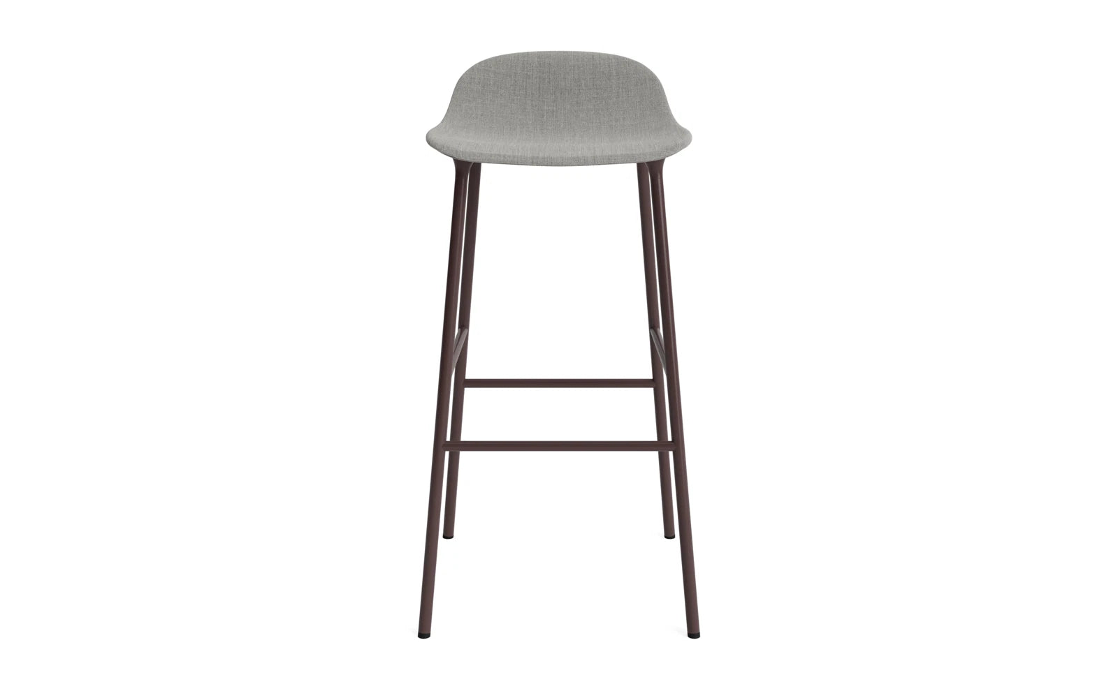 Erleben Sie den eleganten Form Barstuhl 75 cm in braunem gepolstertem Stahl von Normann Copenhagen – ein zeitloses Design, das Komfort und Stil vereint.