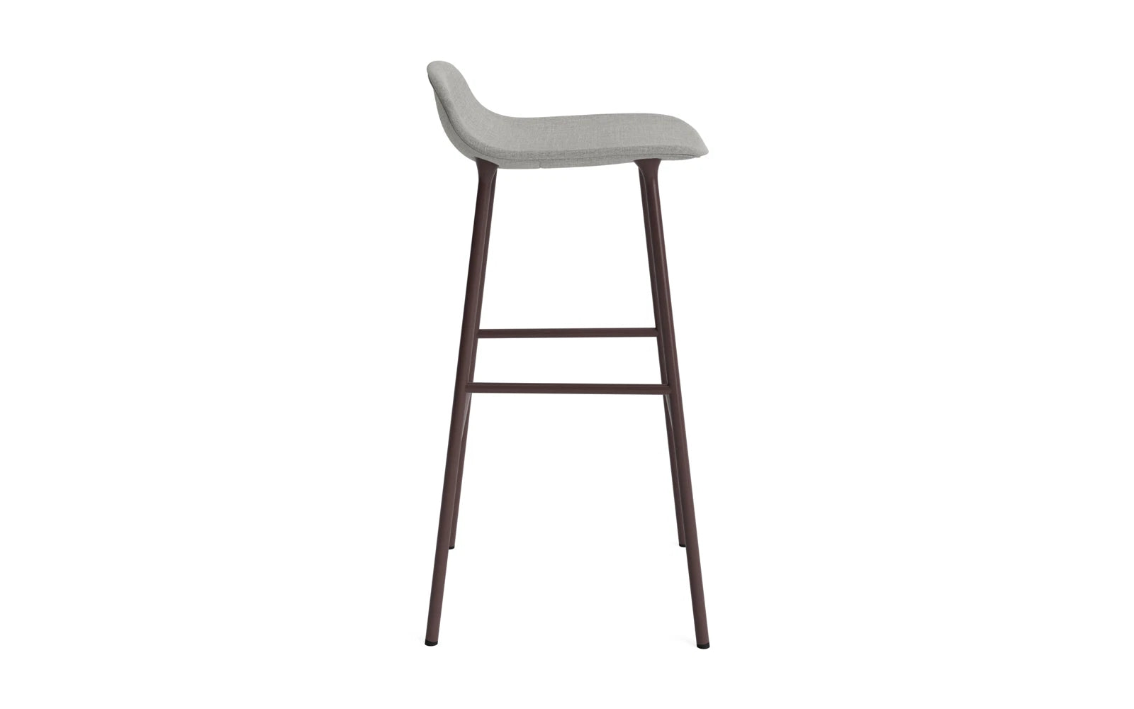 Entdecken Sie den stilvollen Form Barstuhl 75 cm in braunem gepolstertem Stahl von Normann Copenhagen – die perfekte Fusion aus modernem Design und hohem Sitzkomfort.