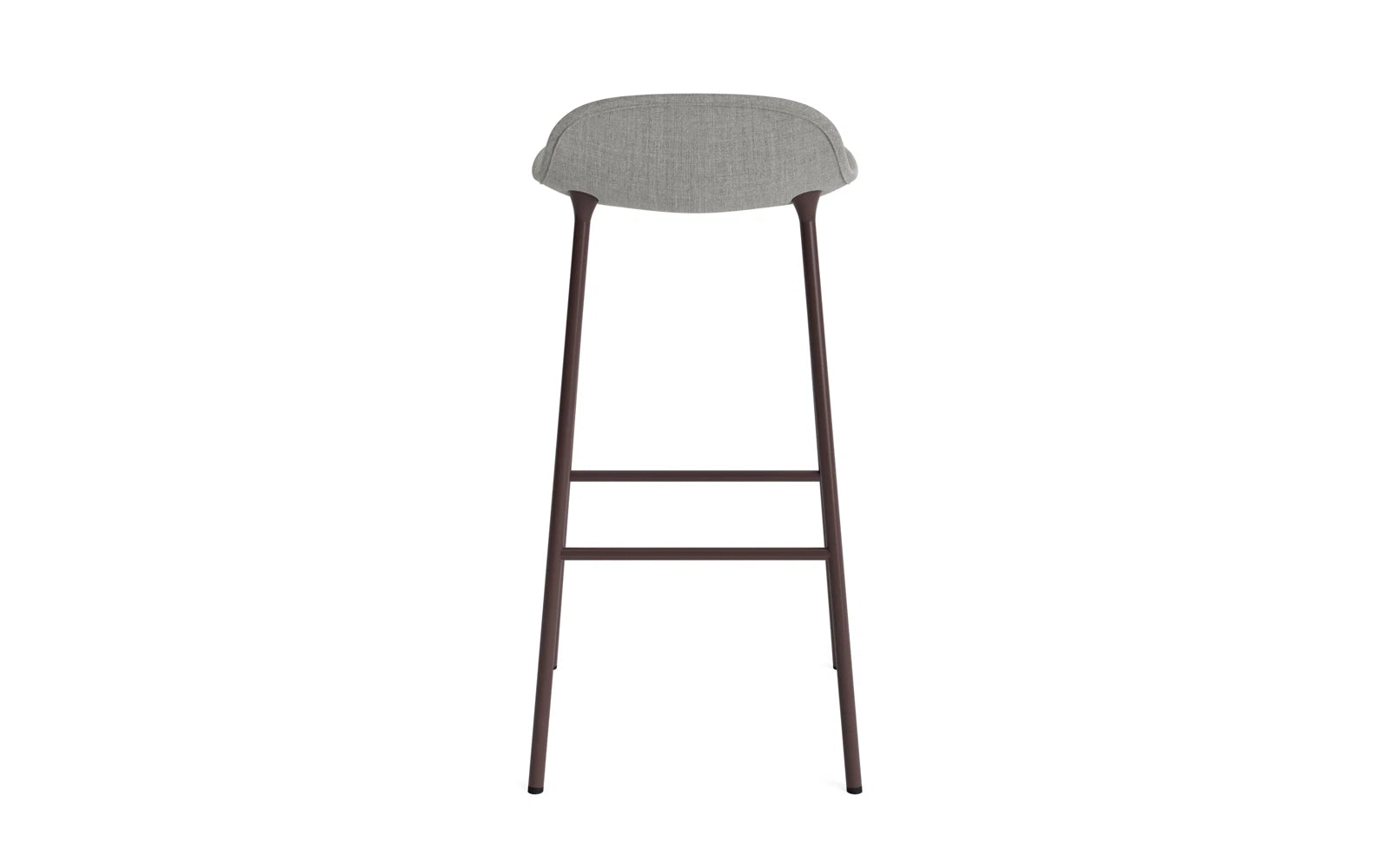 Erleben Sie den eleganten Form Barstuhl 75 cm in braunem gepolstertem Stahl von Normann Copenhagen – ein zeitloses Design, das Komfort und Stil vereint.