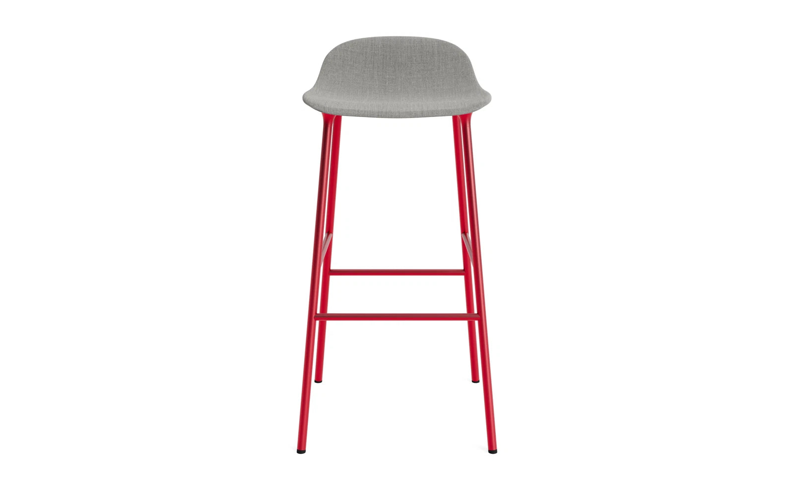 Eleganter Form Barstuhl 75 cm in strahlendem Rot von Normann Copenhagen. Gepolstert für optimalen Sitzkomfort, perfekt für stilvolle Wohnräume.