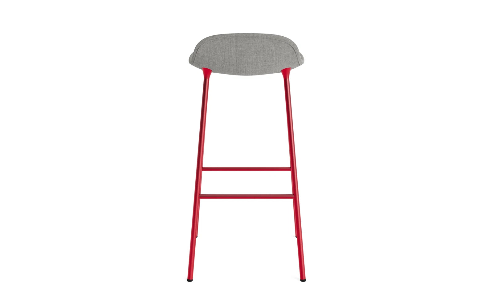Eleganter Form Barstuhl 75 cm in strahlendem Rot von Normann Copenhagen. Gepolstert für optimalen Sitzkomfort, perfekt für stilvolle Wohnräume.